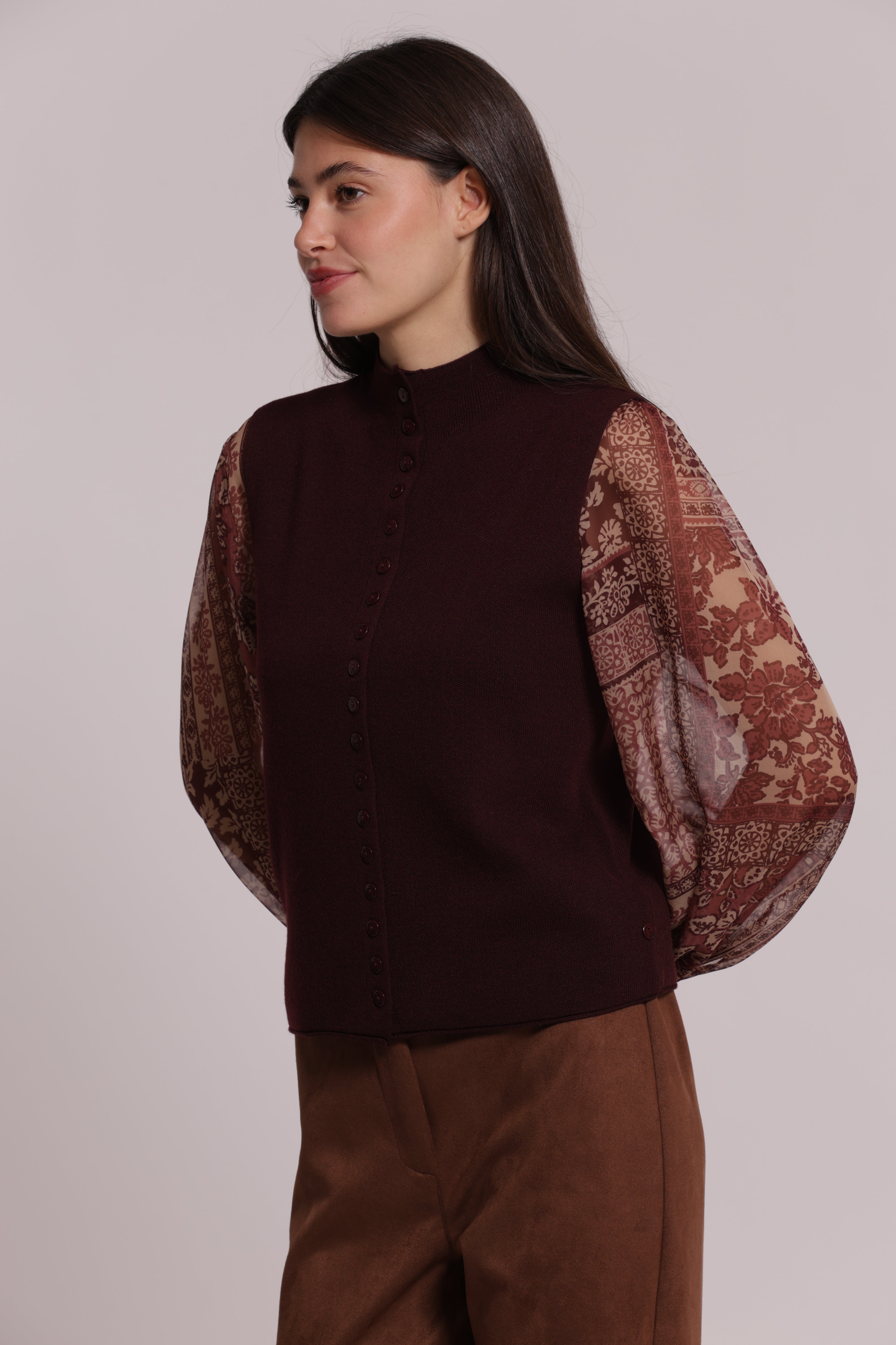 Mimi Mua Maglia Cardigan Smanicato Nera