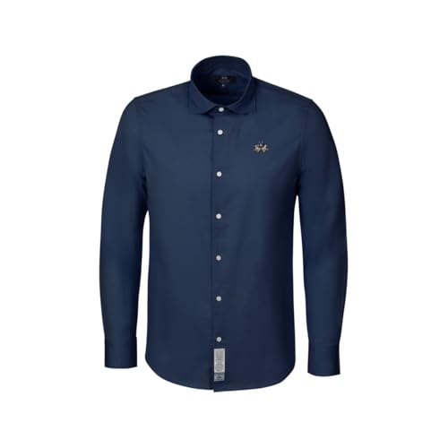 La Martina MCC002 camicia uomo XL blu scuro cotone