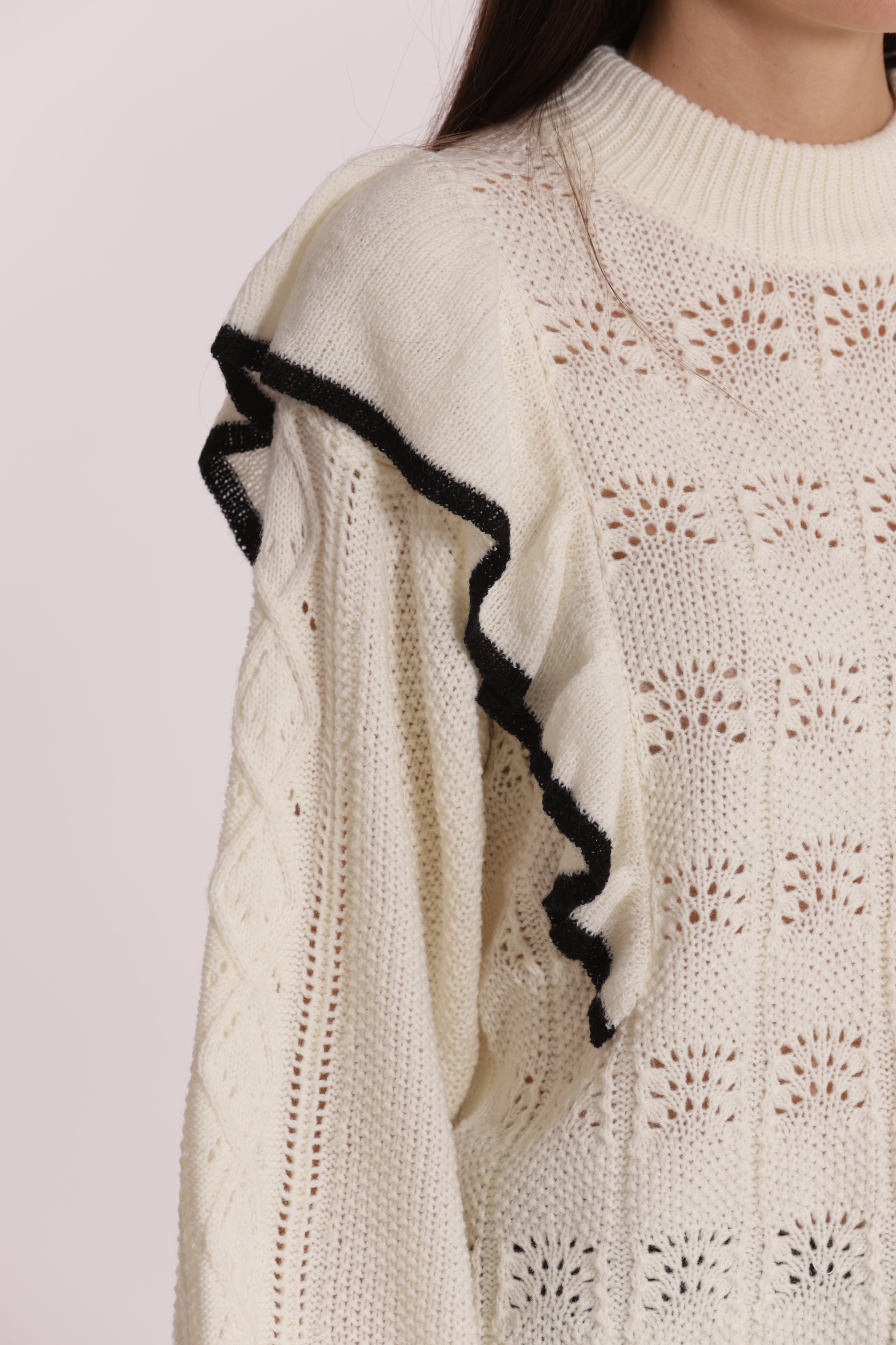 Mimi Mua Maglia con Rouge Bicolor nera calda