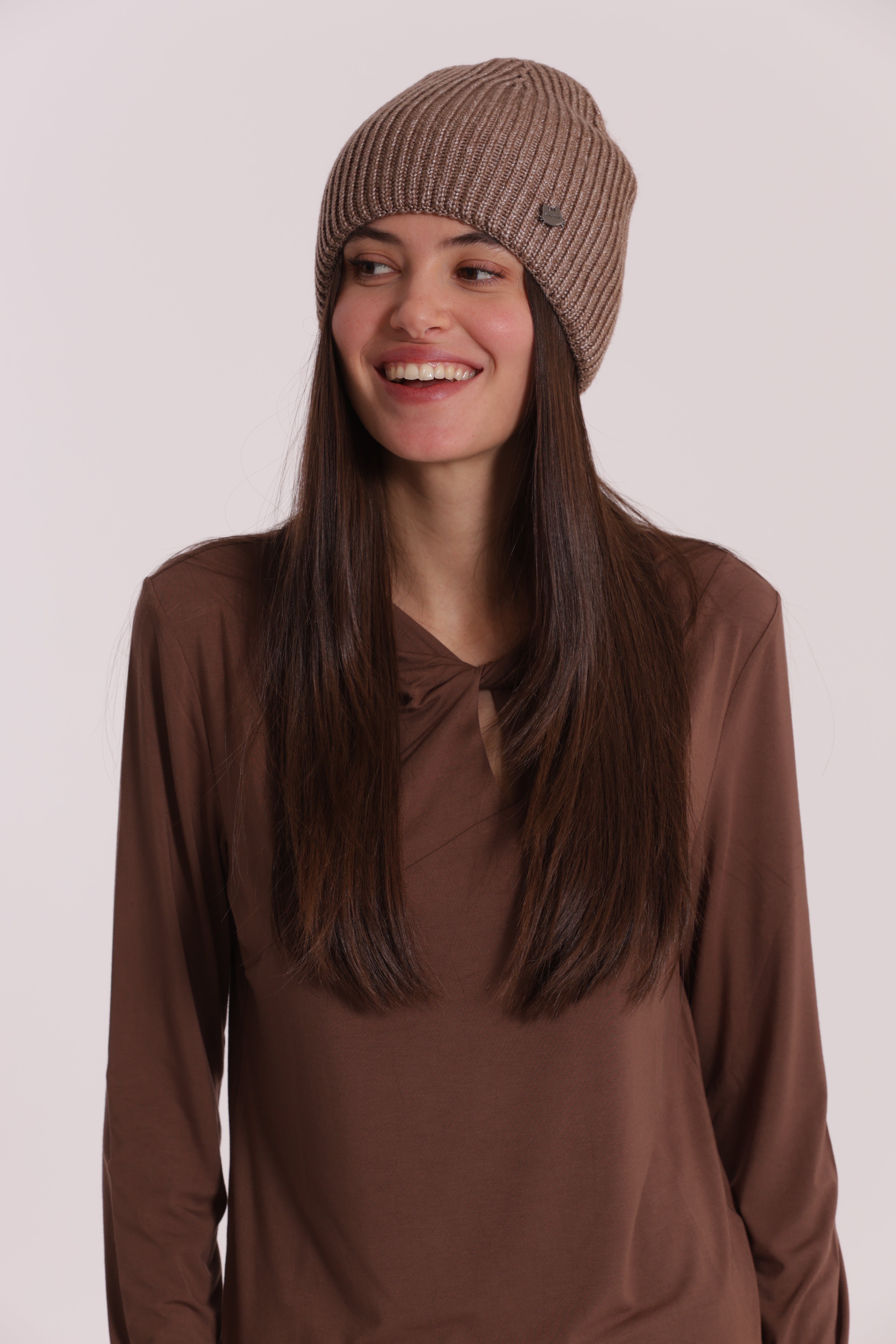 Mimi Mua Berretto Tinta Unita cappello nero lurex