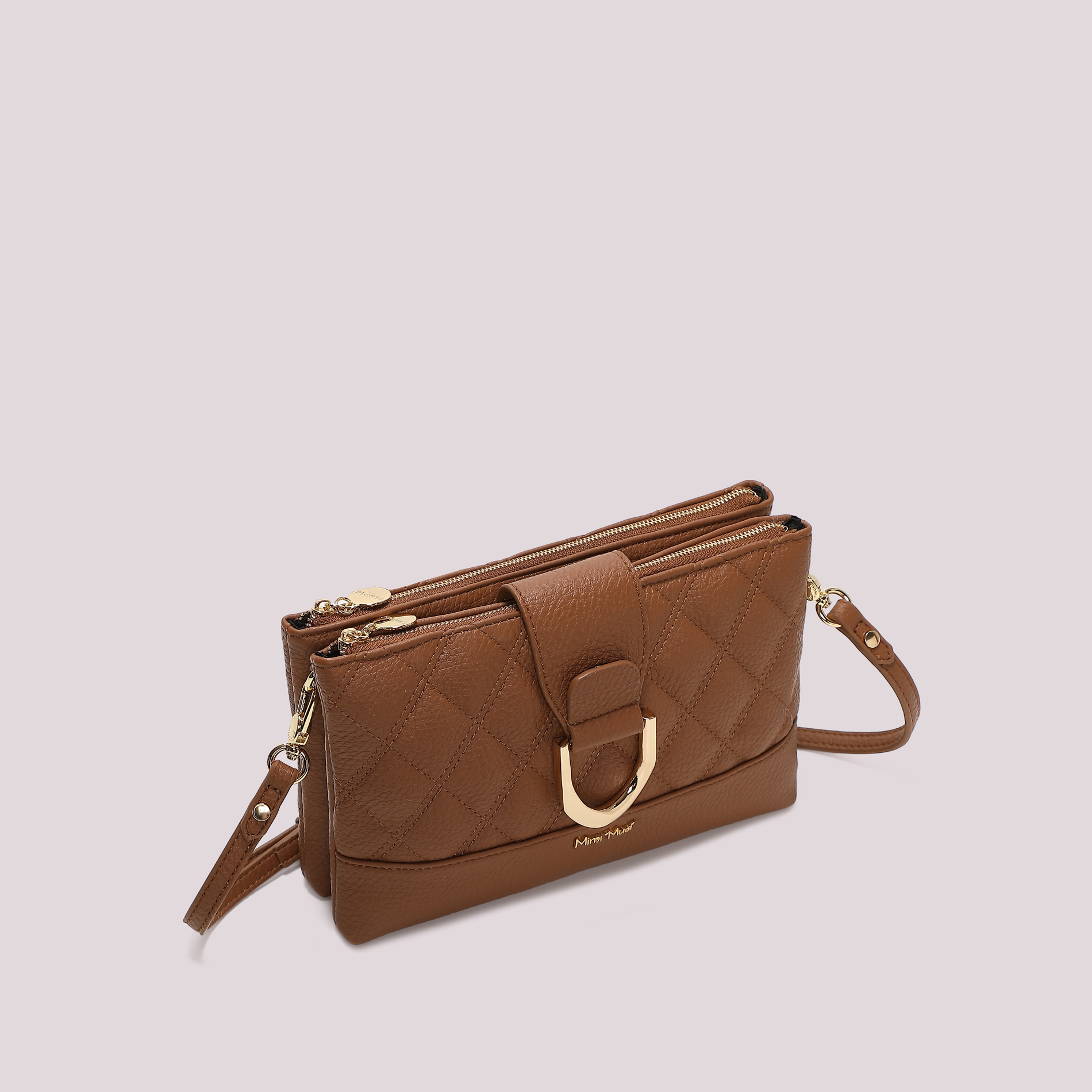 Mimi Mua Borsa Tracolla Trapuntata Base Liscia Nero Ecopelle