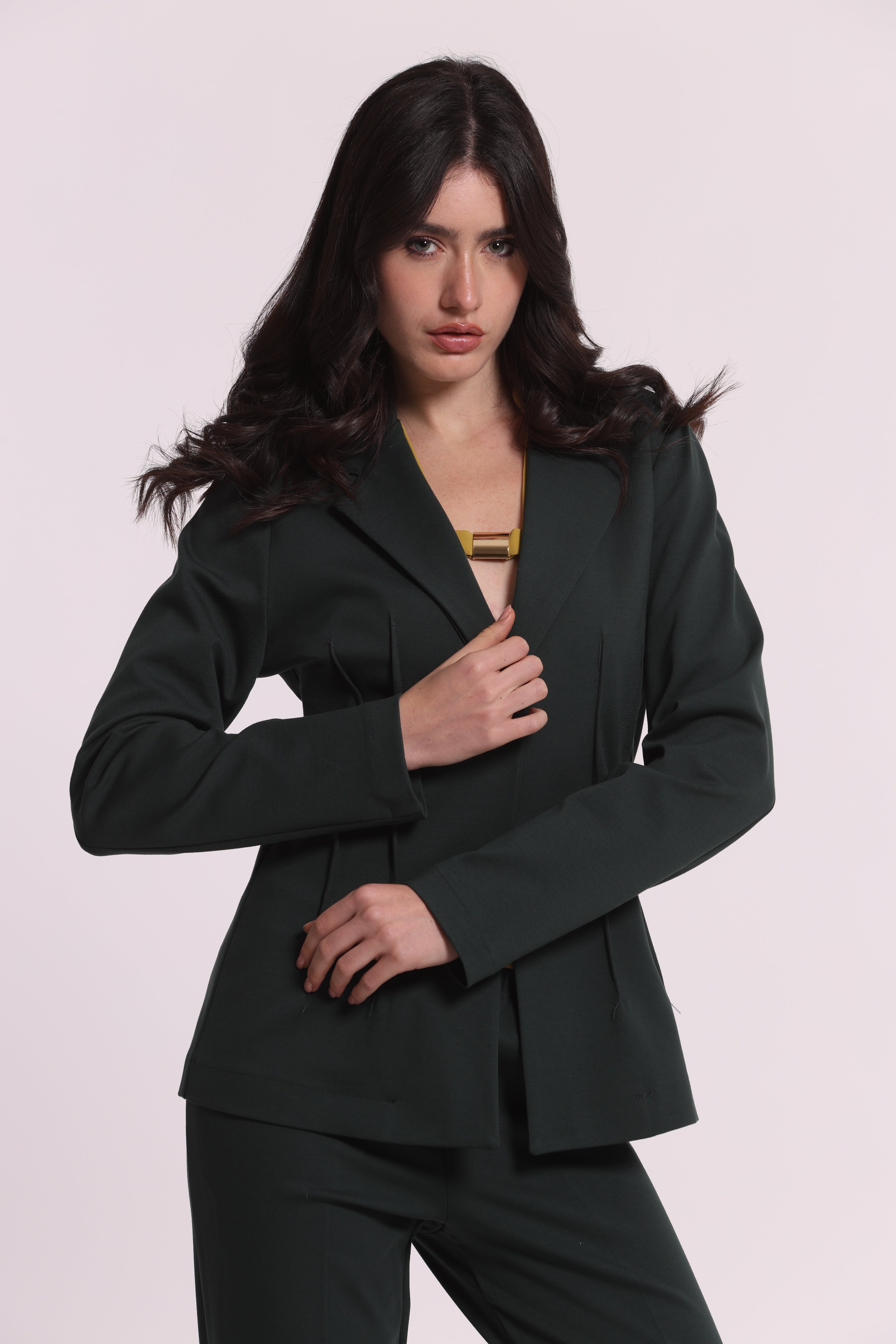 Mimi Mua Giacca Corta Punto Milano Nero