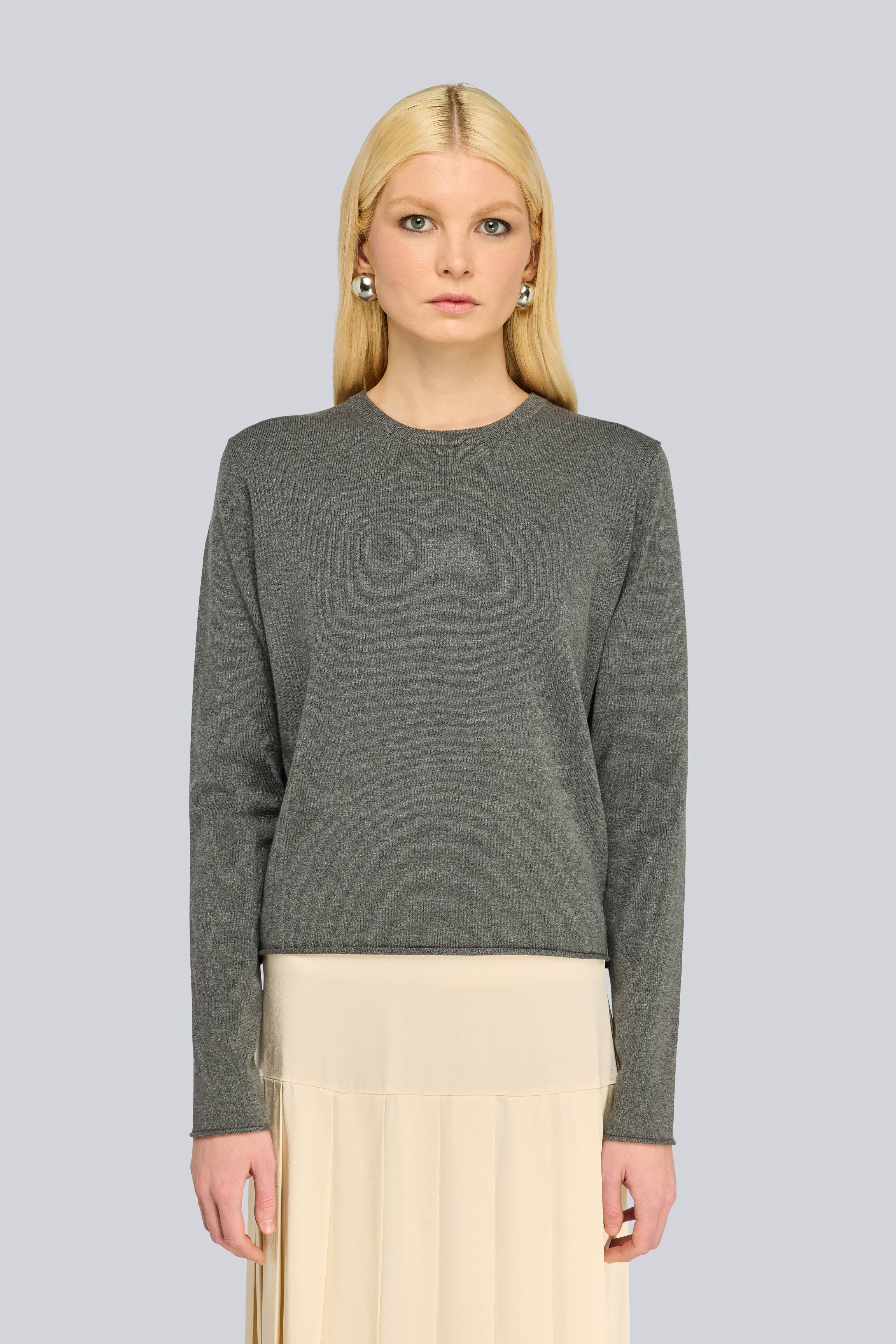 Semicouture Kristy maglia viscosa fiocco antracite regular