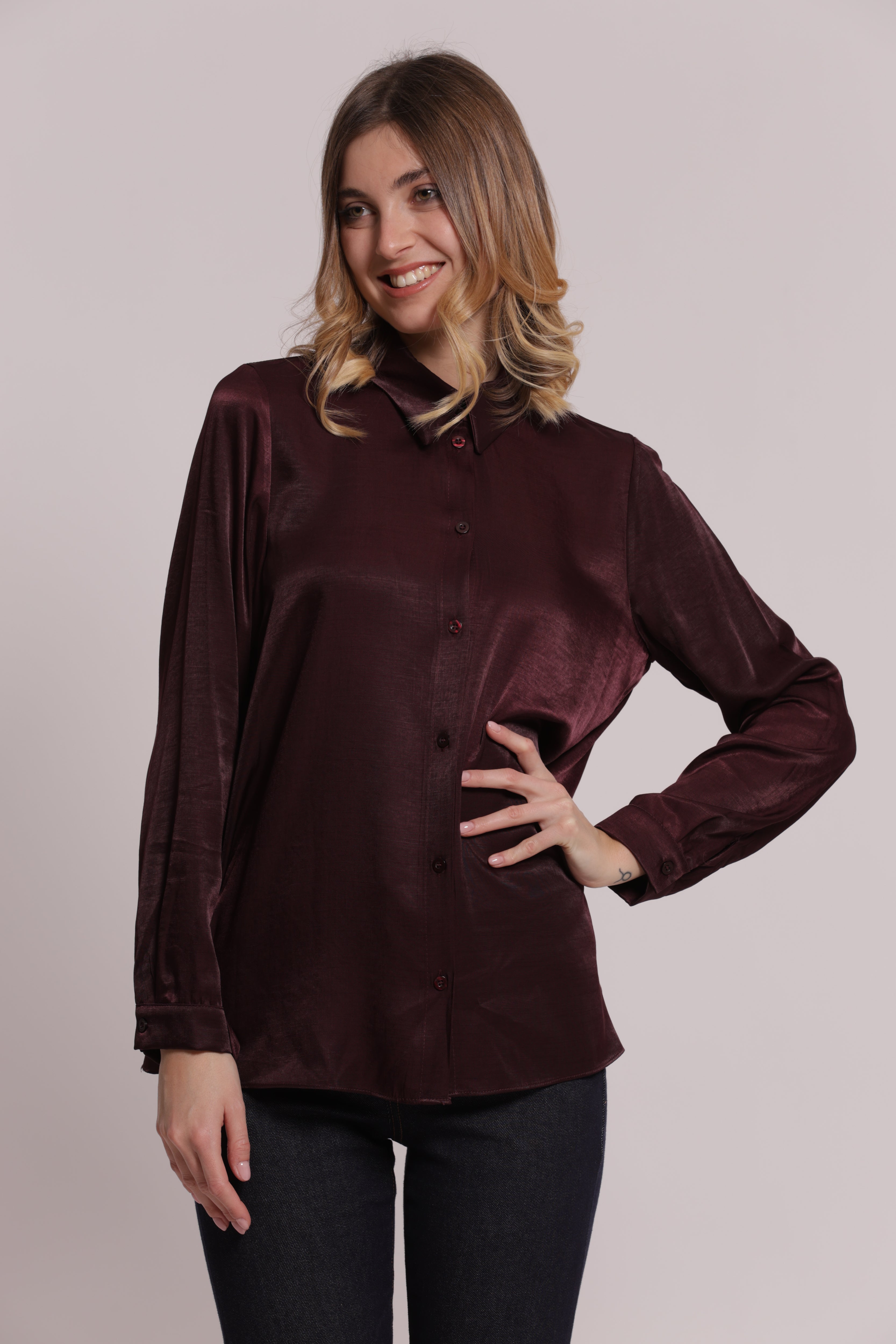Mimi Mua Camicia Uomo Mano Seta viscosa nera
