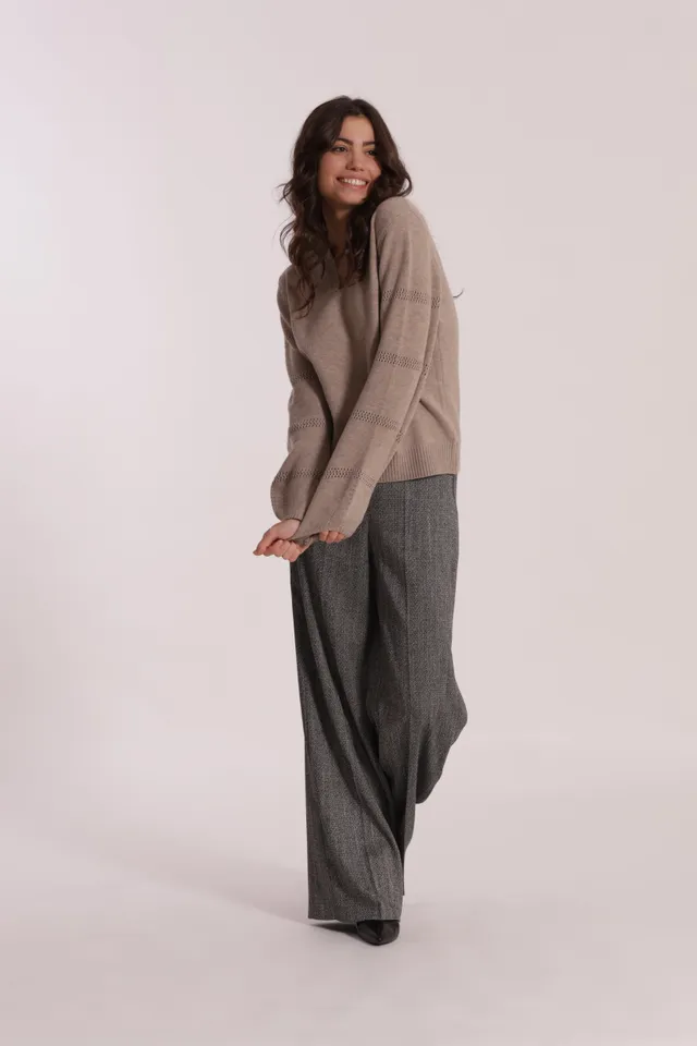 Mimi Mua Pantalone Palazzo Roccia spigato similpelle