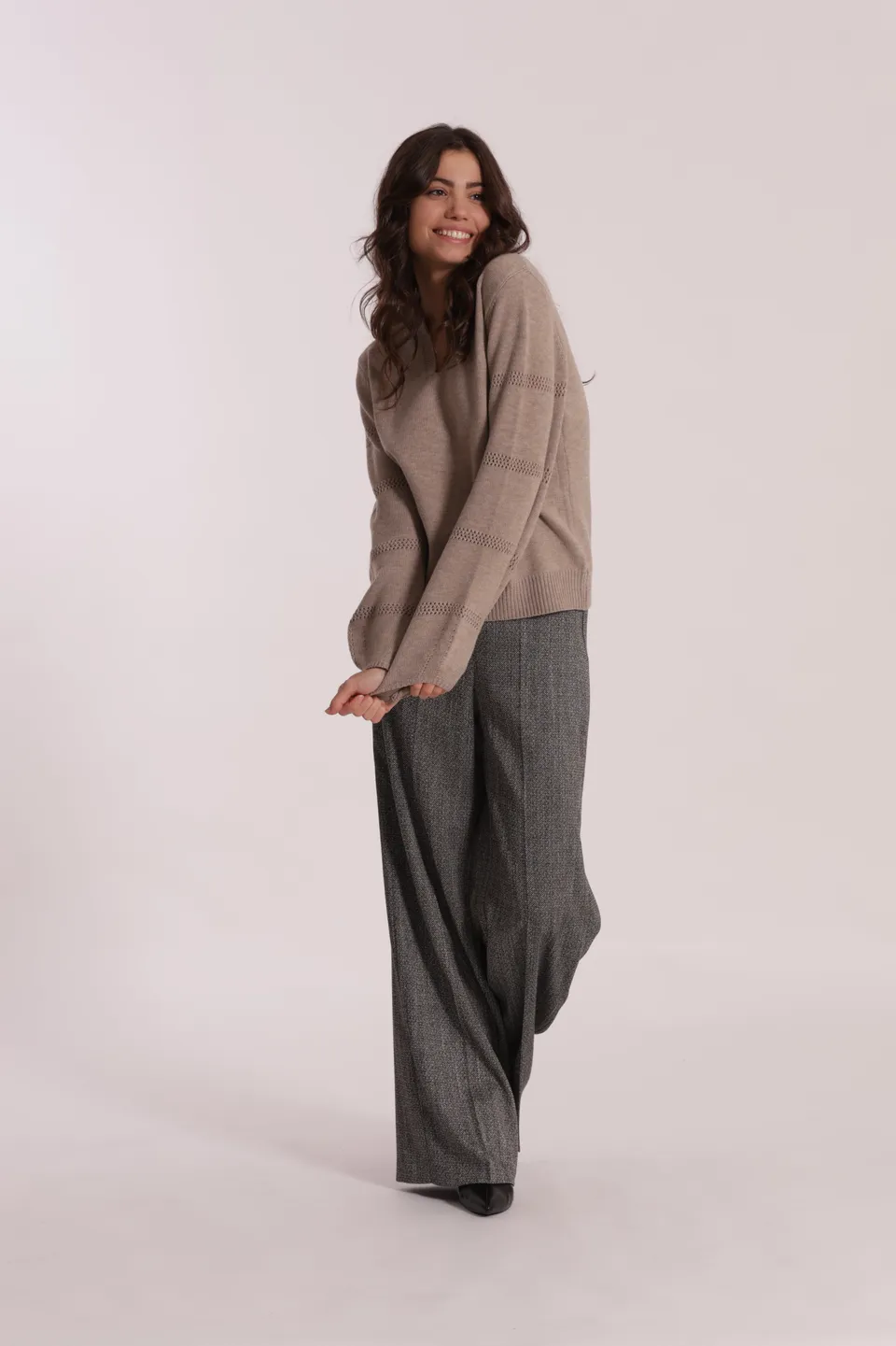 Mimi Mua Pantalone Palazzo Roccia spigato similpelle
