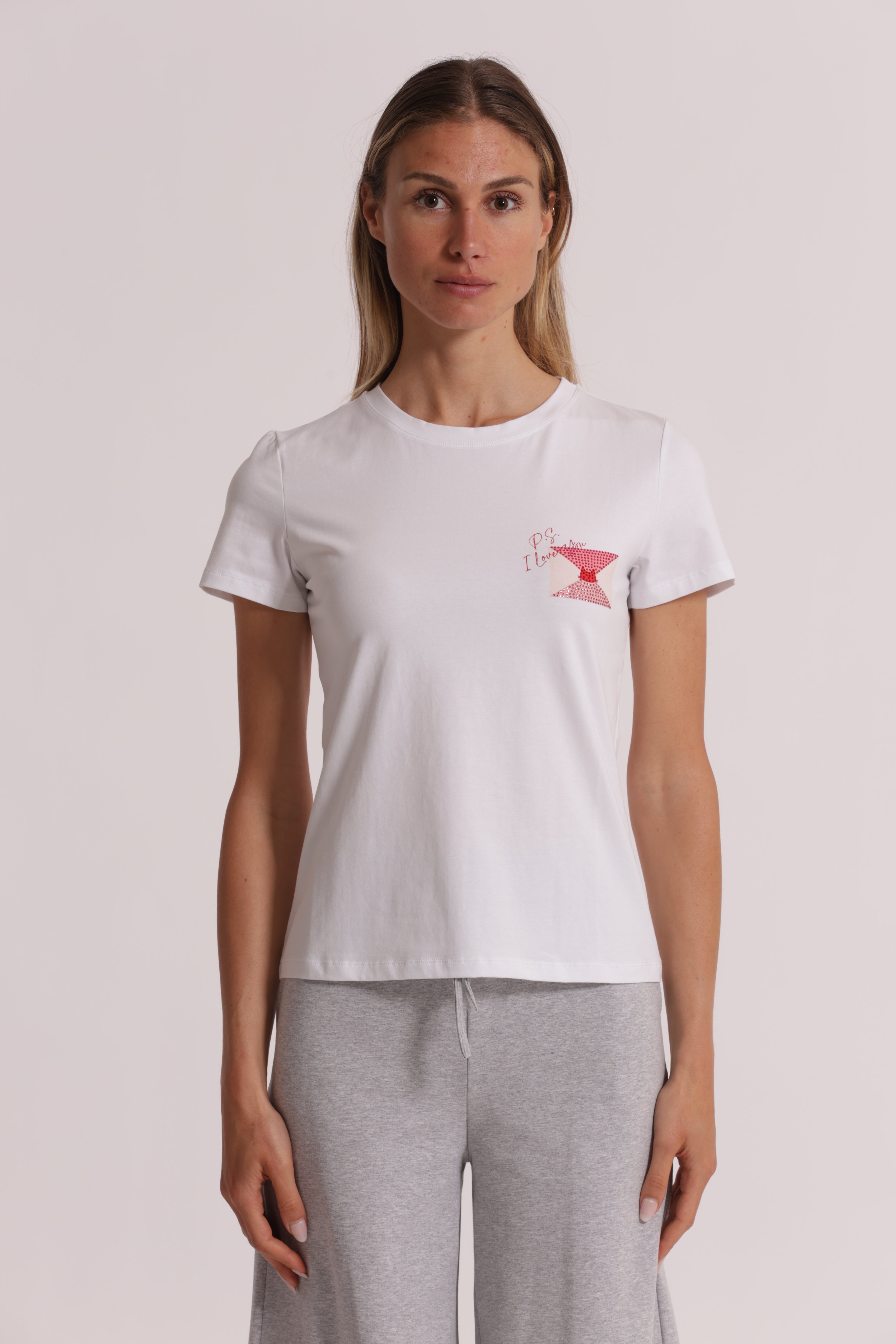 Mimi Mua P.S. I Love You t-shirt bianco cotone