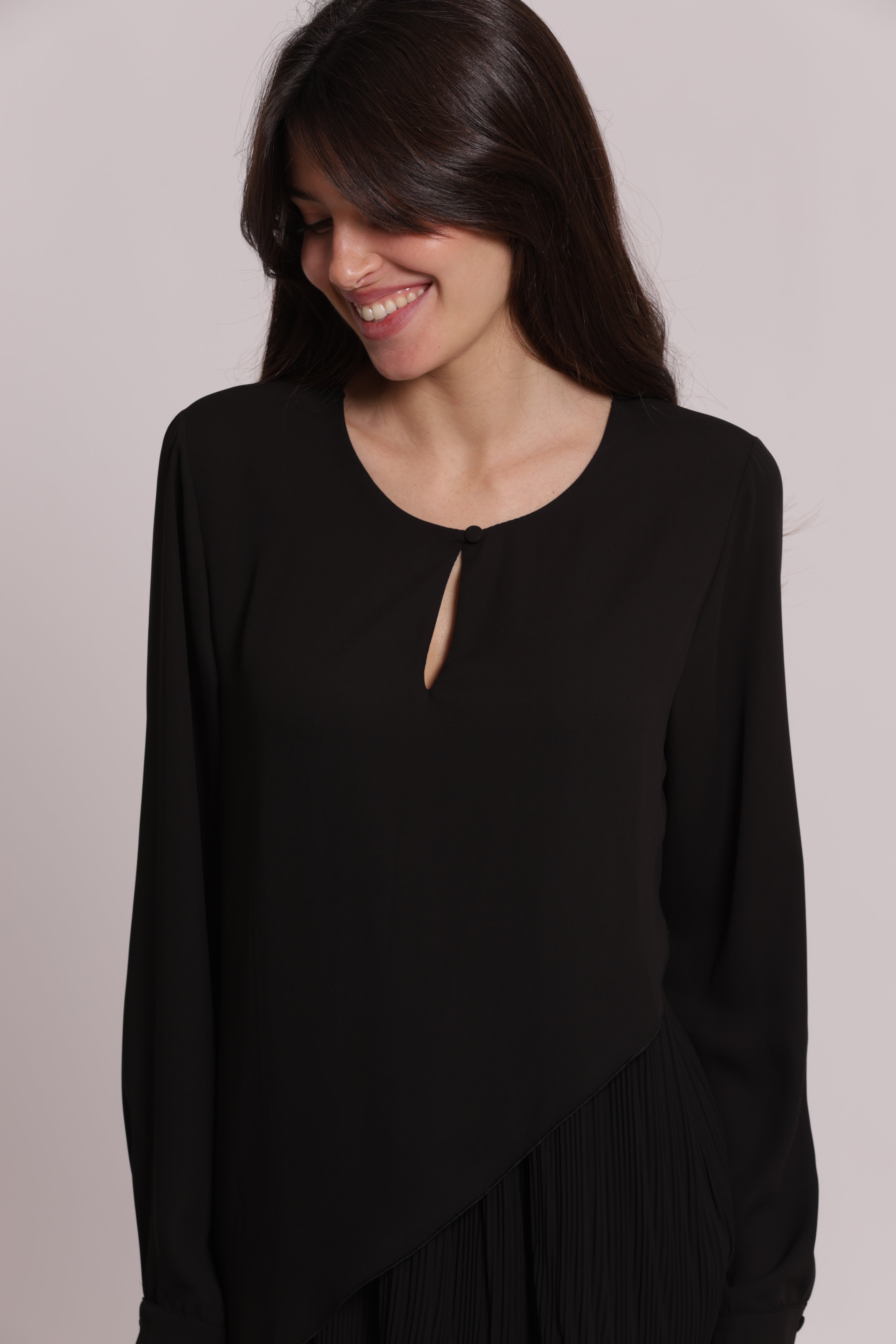 Mimi Mua Blusa Apertura Frontale Diagonale blusa
