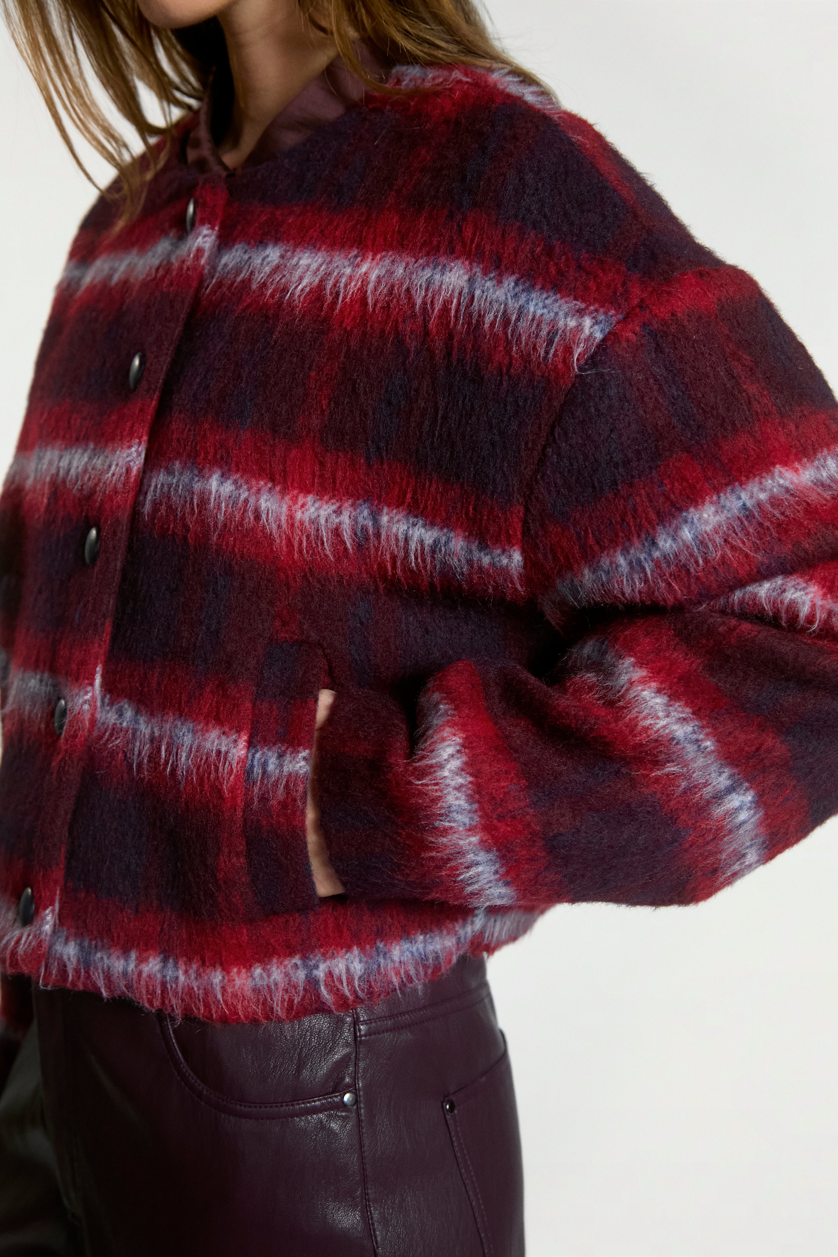 Aaiko Marais giacca bordeaux fantasia quadri
