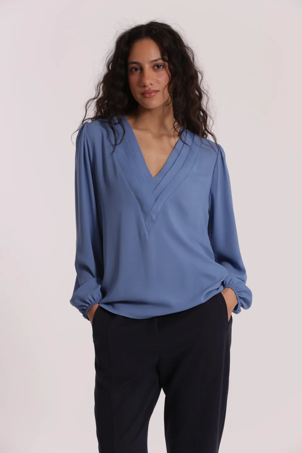 Mimi Mua Blusa Scollo a V Dettaglio Collo blusa