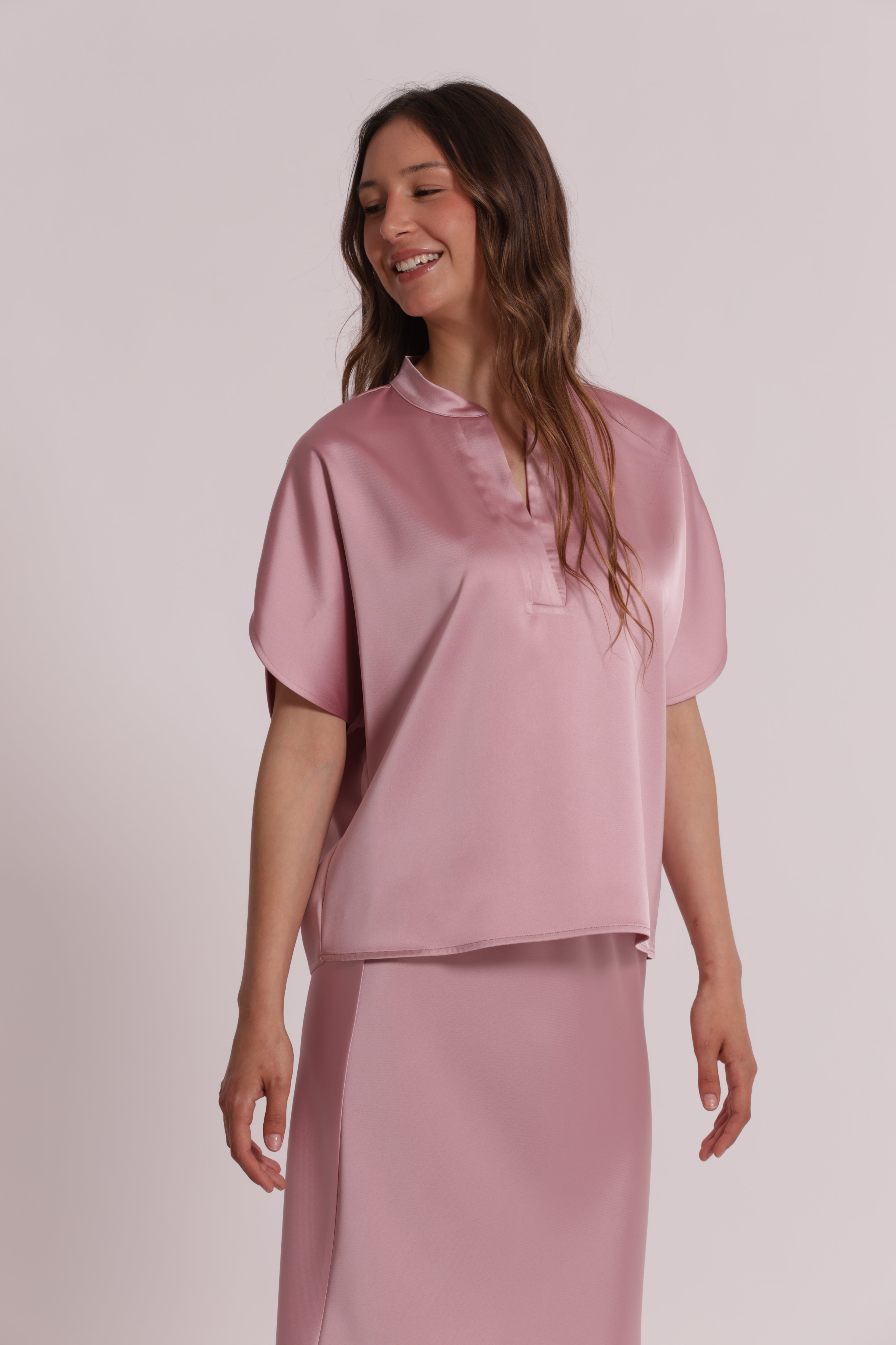 Mimi Mua Blusa Mezze Maniche Tulipano Nero S leggera