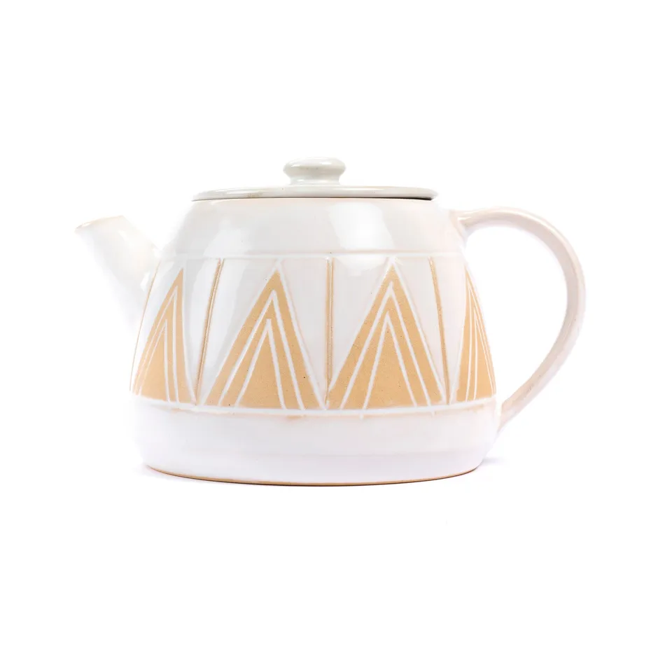 On Earth Cooperative Collection Himalaya teiera gres bianco 14 cm