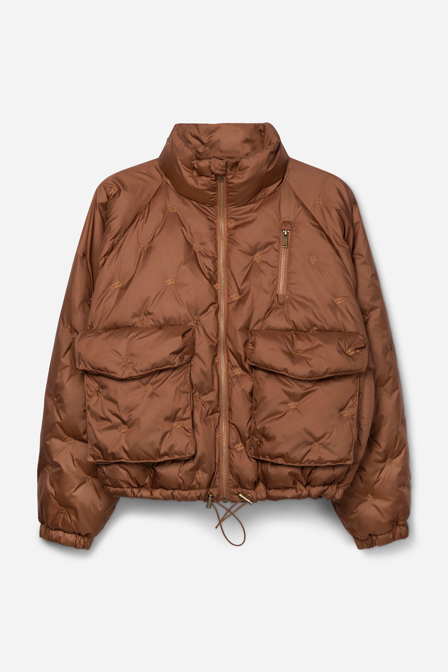 Aaiko Roseau giacca trapuntata marrone con logo