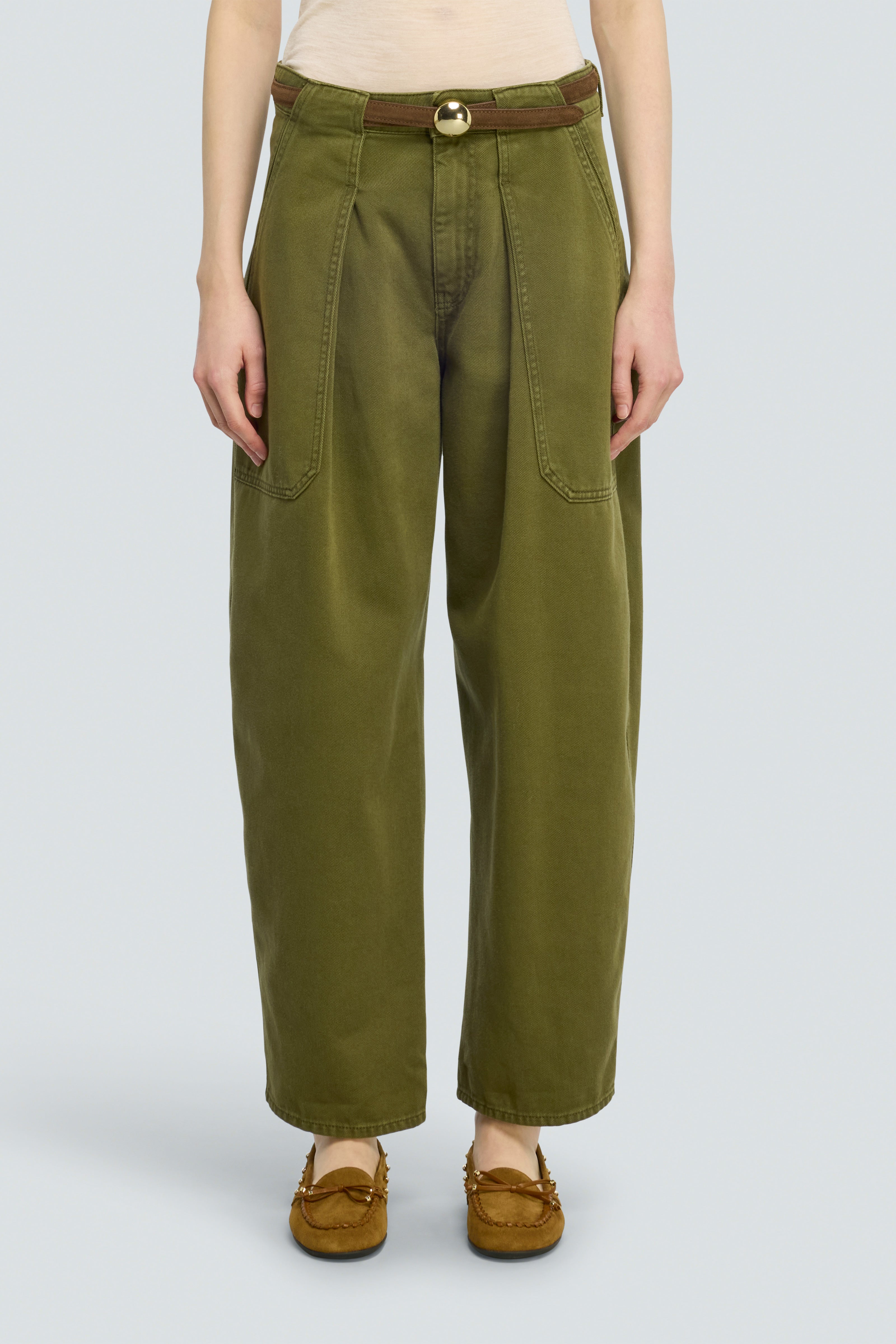 Semicouture Eliza pantalone verde militare bull