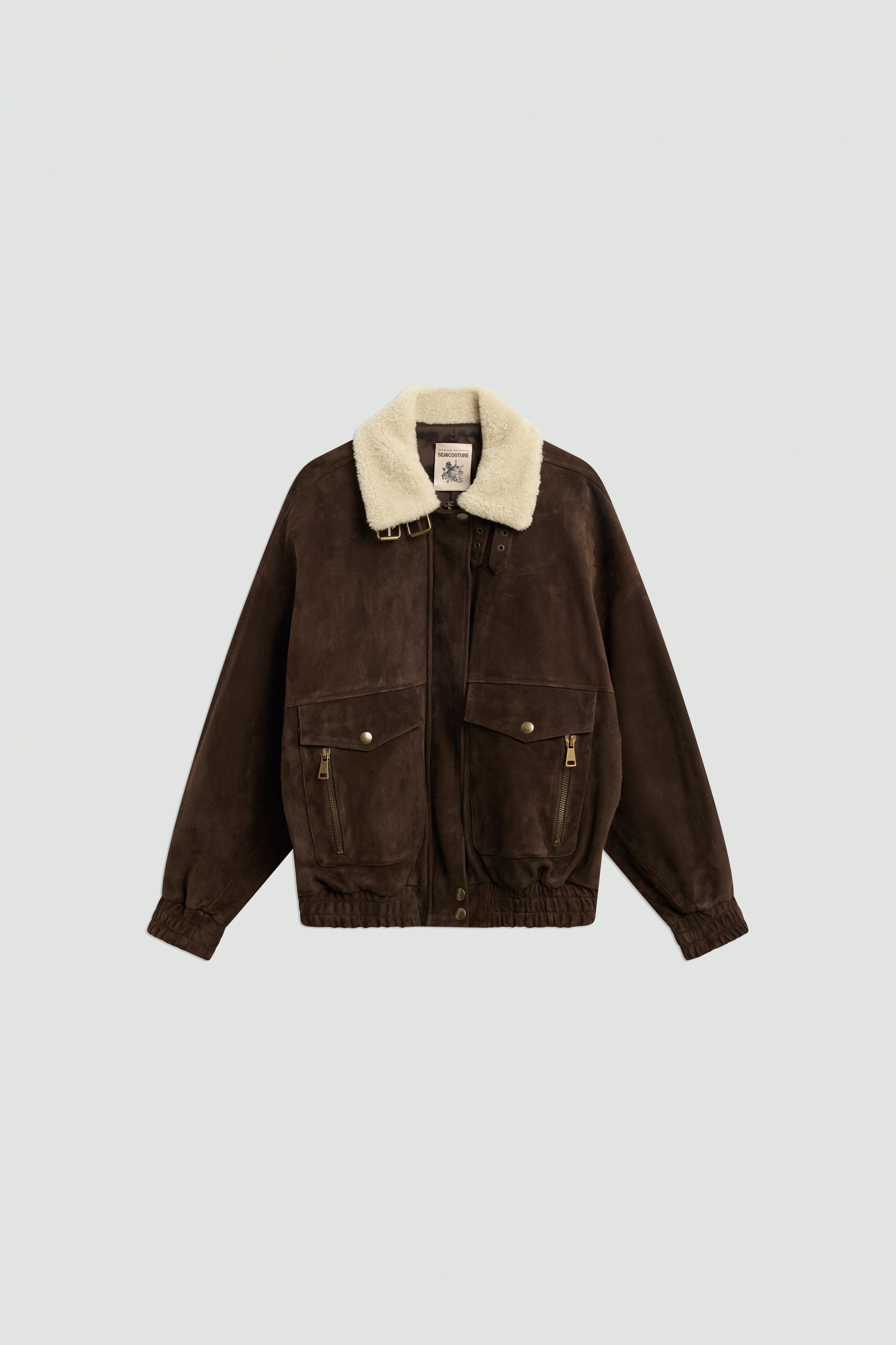 Semicouture Gloria giacca camoscio moka