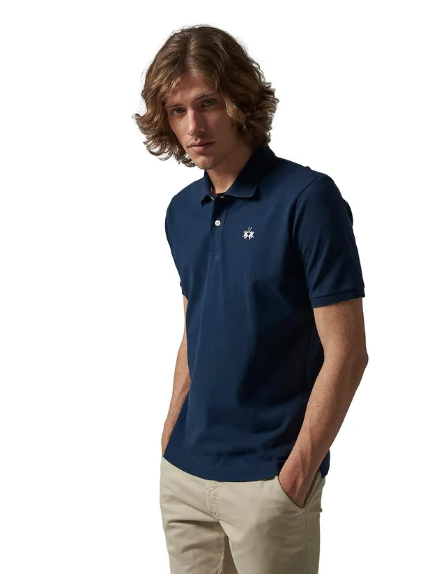 La Martina Polo Classica piqué uomo blu navy taglia M