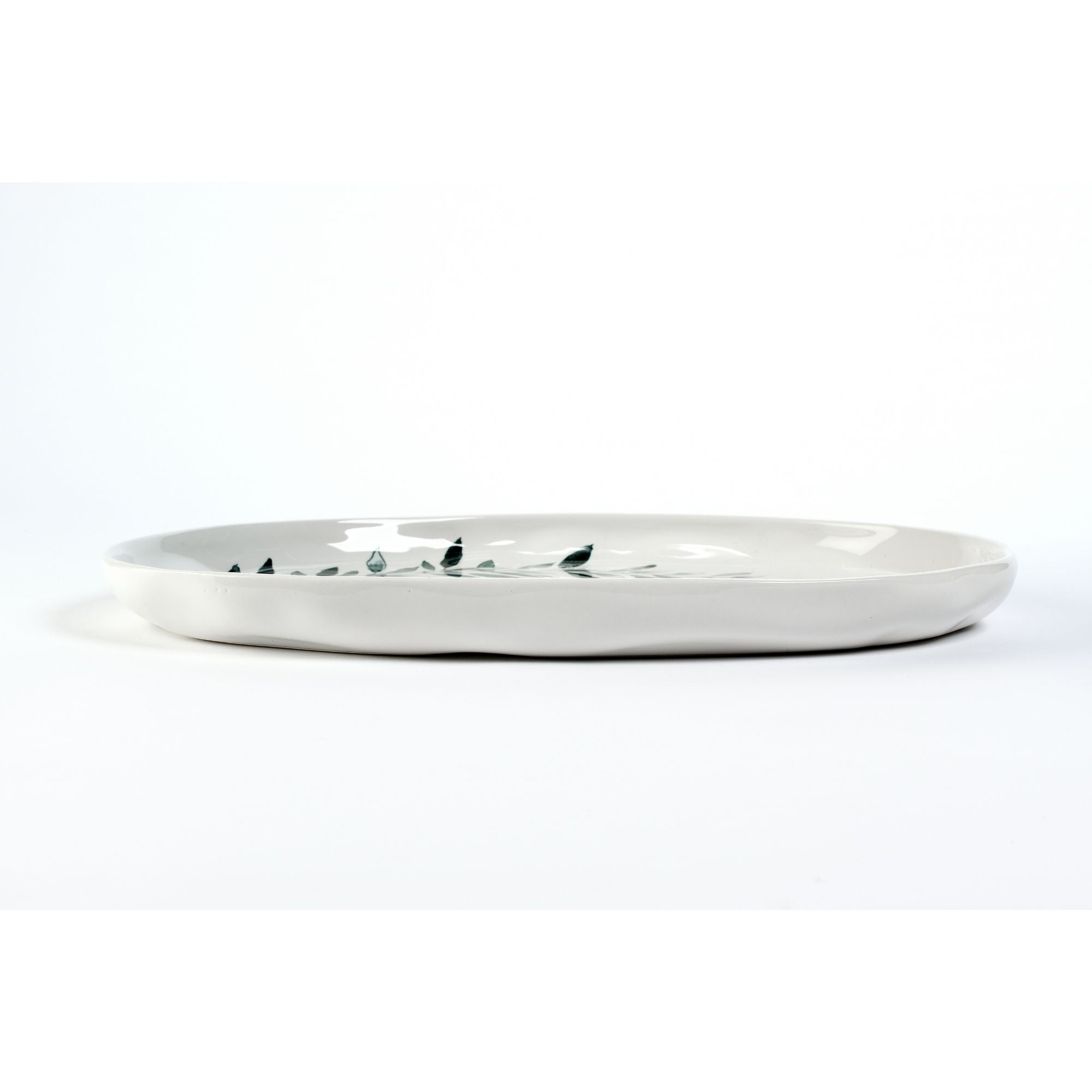 On Earth Ulivo vassoio verde 36x26 cm ceramica