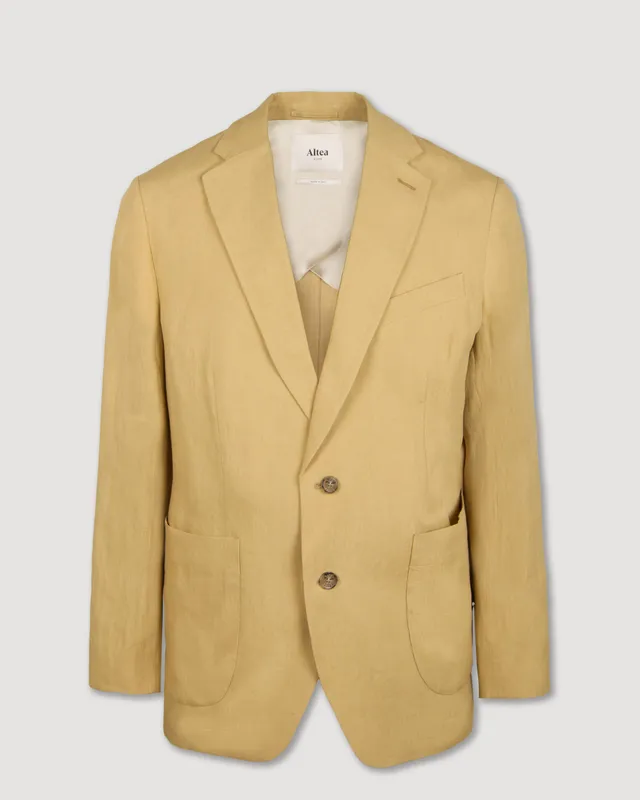 Altea Aston blazer lino beige foderato tasche toppa