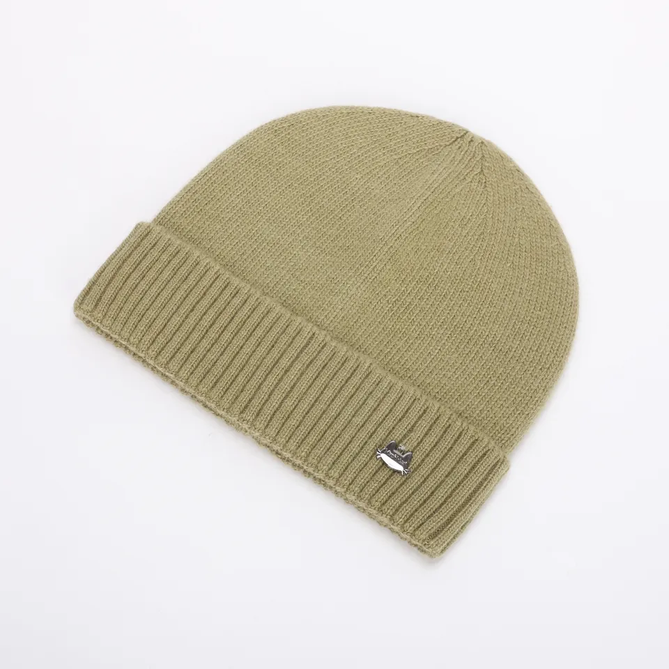 Mimi Mua Berretto tinta unita con risvolto cappello nero caldo
