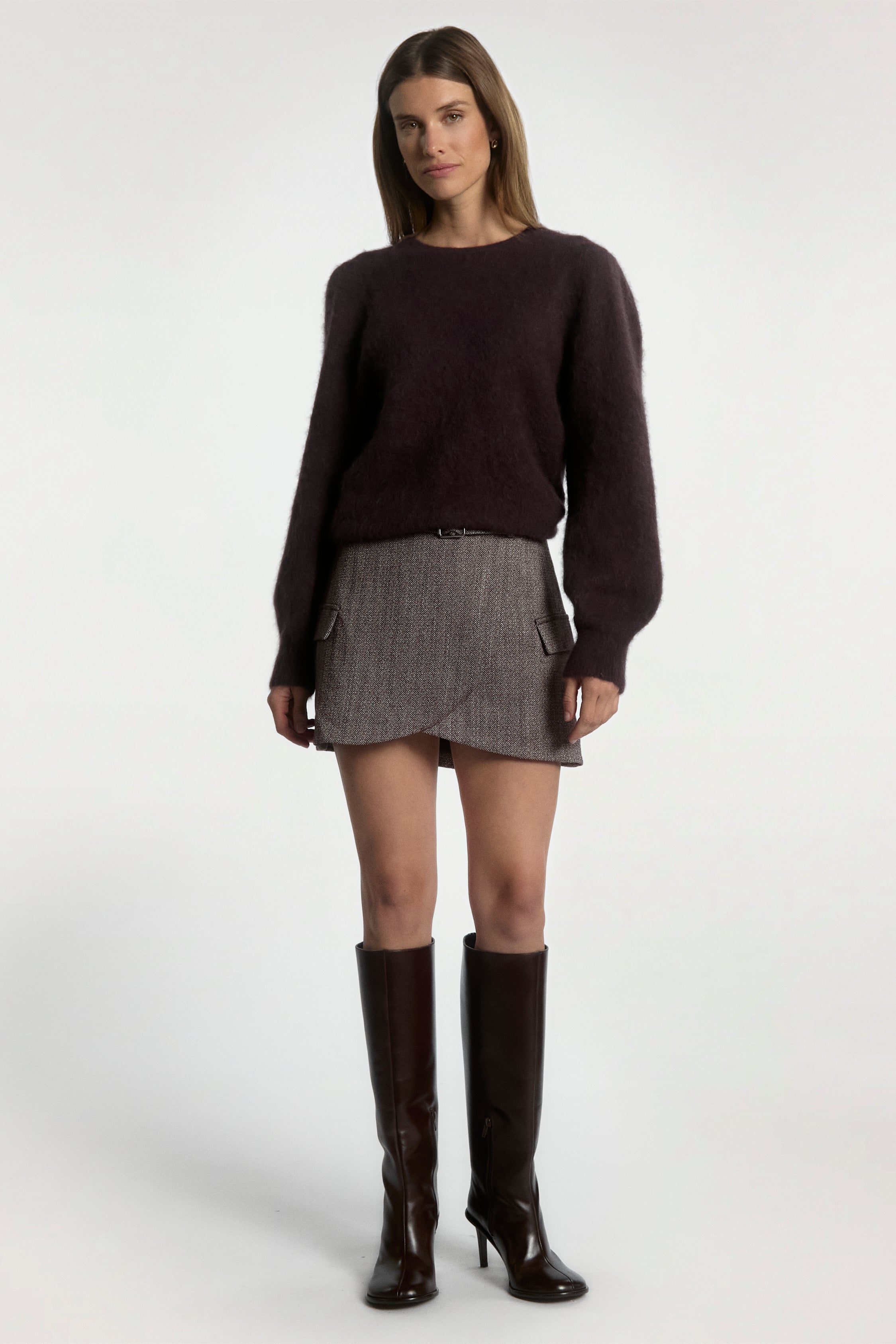 Aaiko Denize maglione bordeaux fluffy