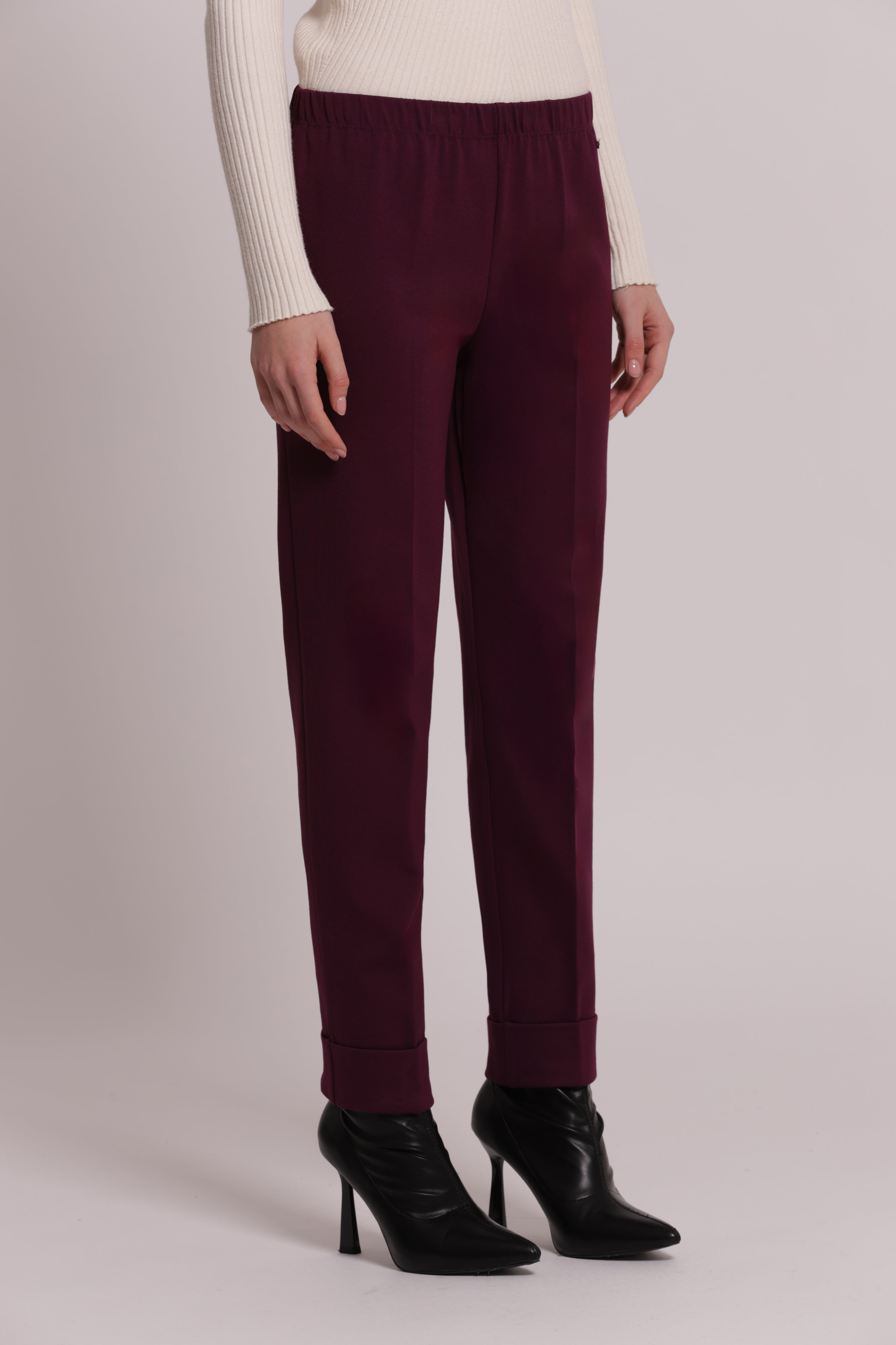 Mimi Mua Pantalone Risvolto Punto Milano Nero