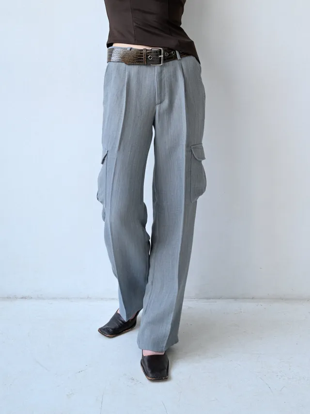 GiglioTigrato Bowie Trousers III pantaloni lino blu