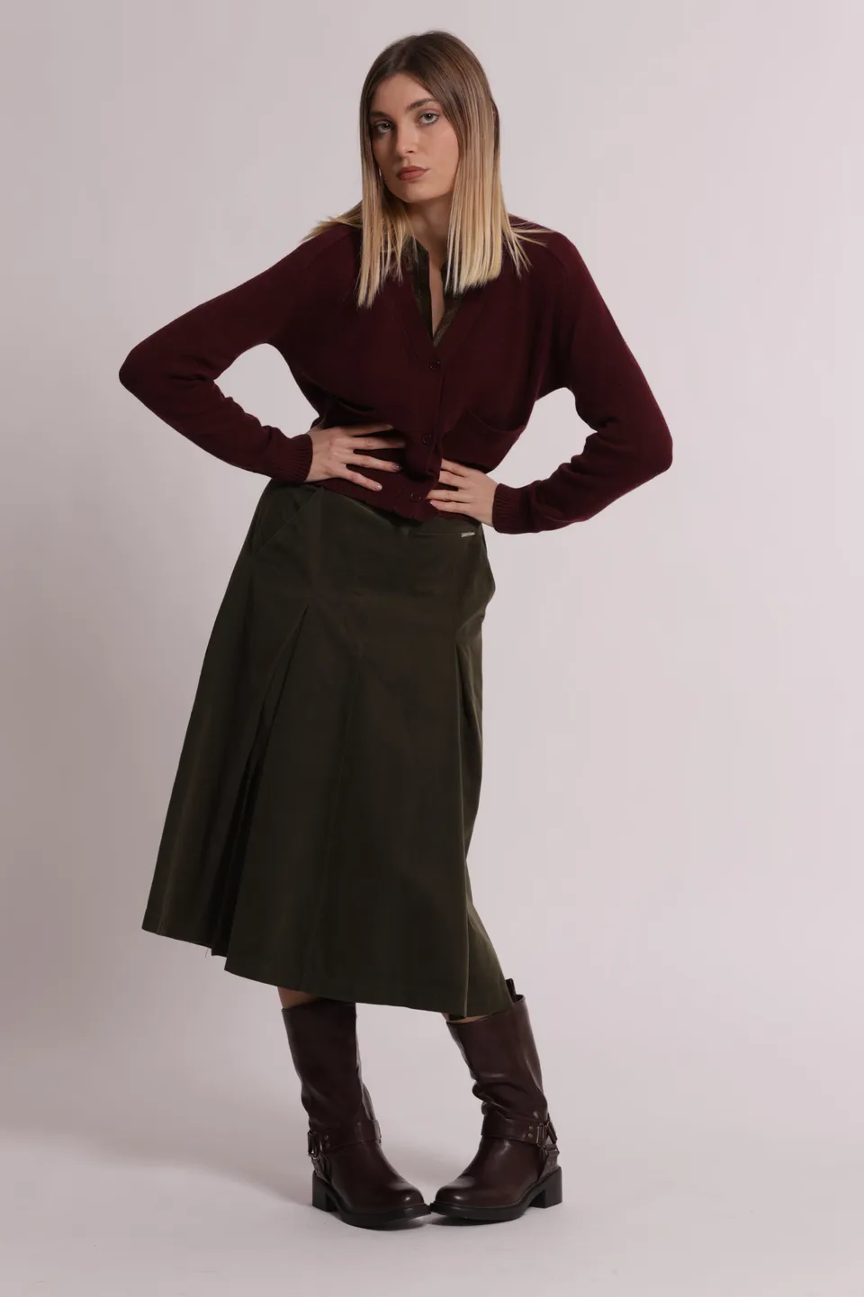 Mimi Mua Cardigan con Tasche Nero Maglia