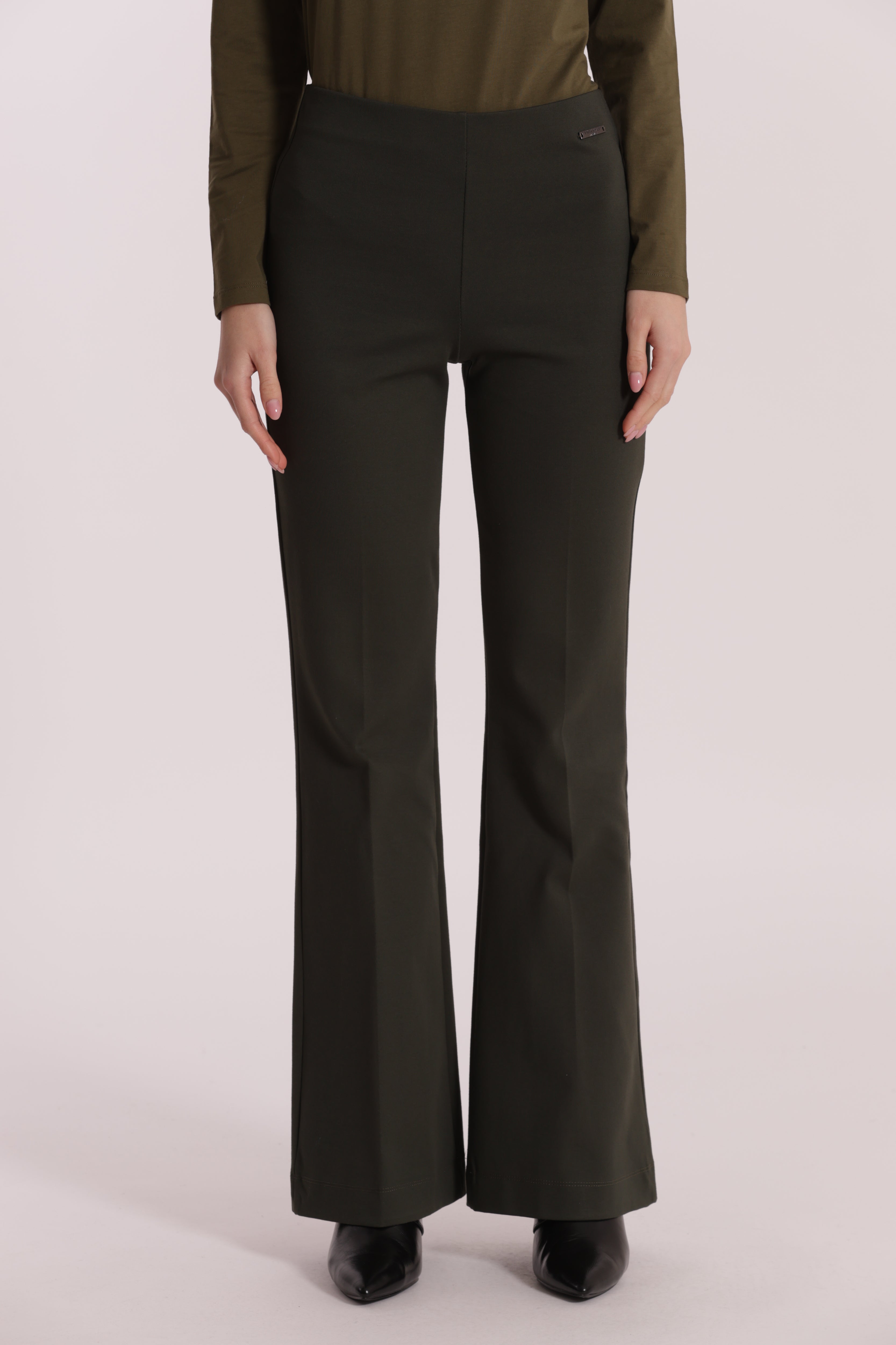 Mimi Mua Pantalone Flare Punto Milano nero