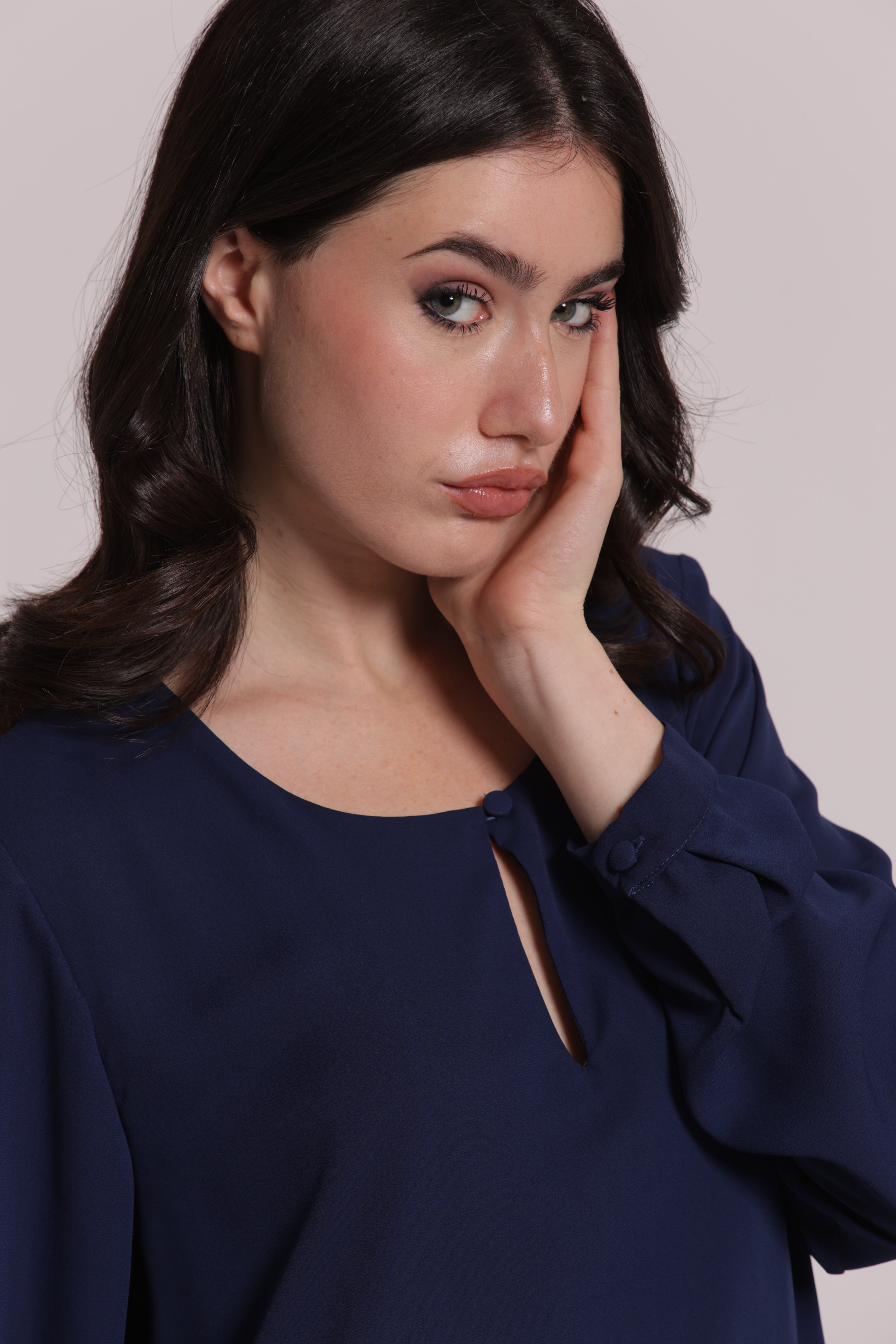Mimi Mua Blusa Apertura Frontale Diagonale blusa