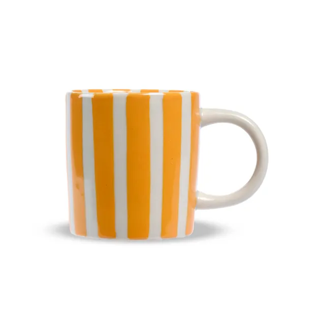 On Earth Righe mug gialla ceramica manico 8x9 cm