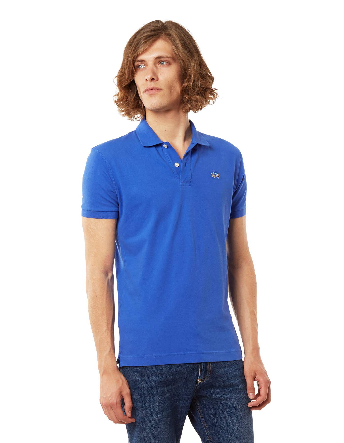 La Martina Man polo uomo slim fit grigia maniche corte