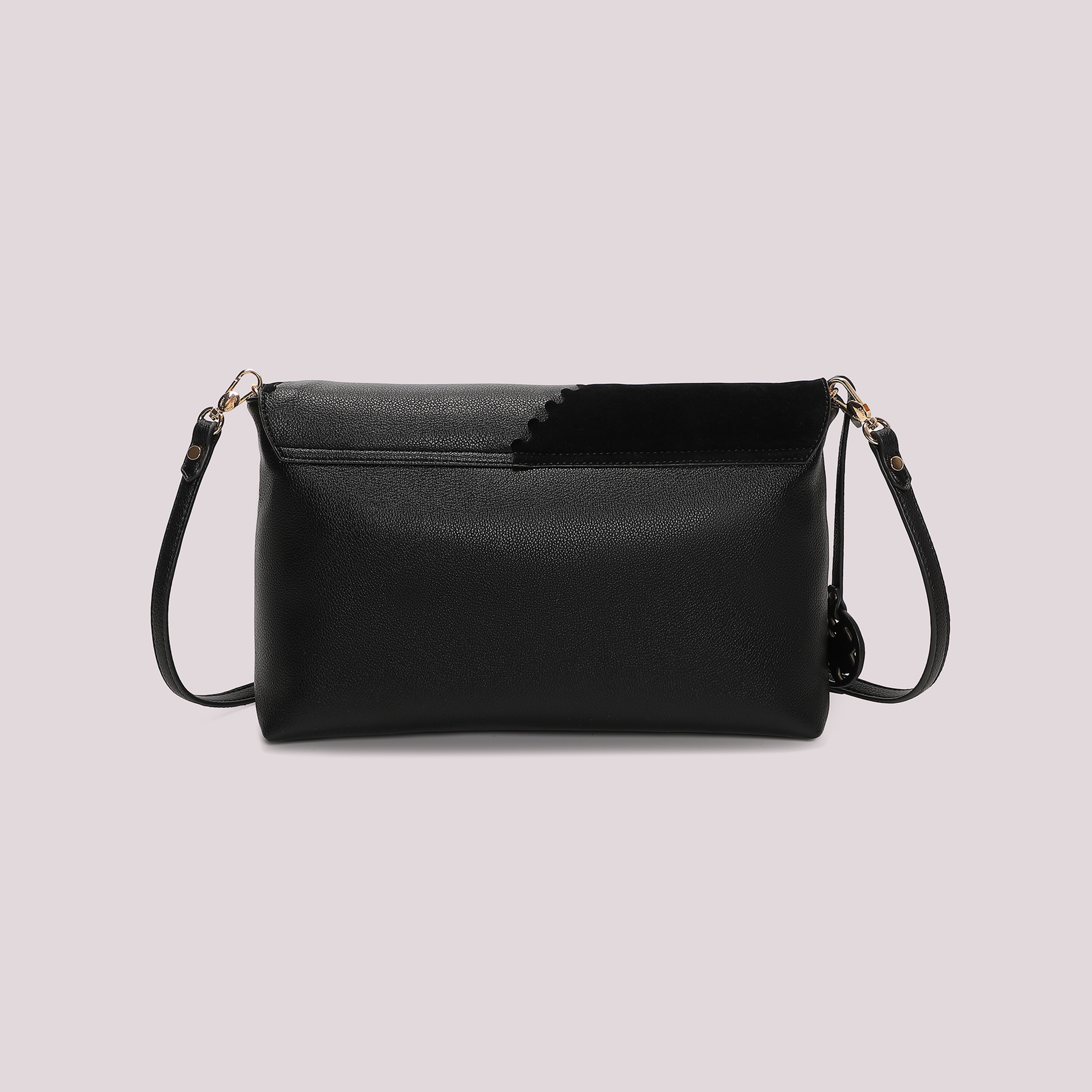 Mimi Mua Borsa a Busta Patch Camoscio Nero