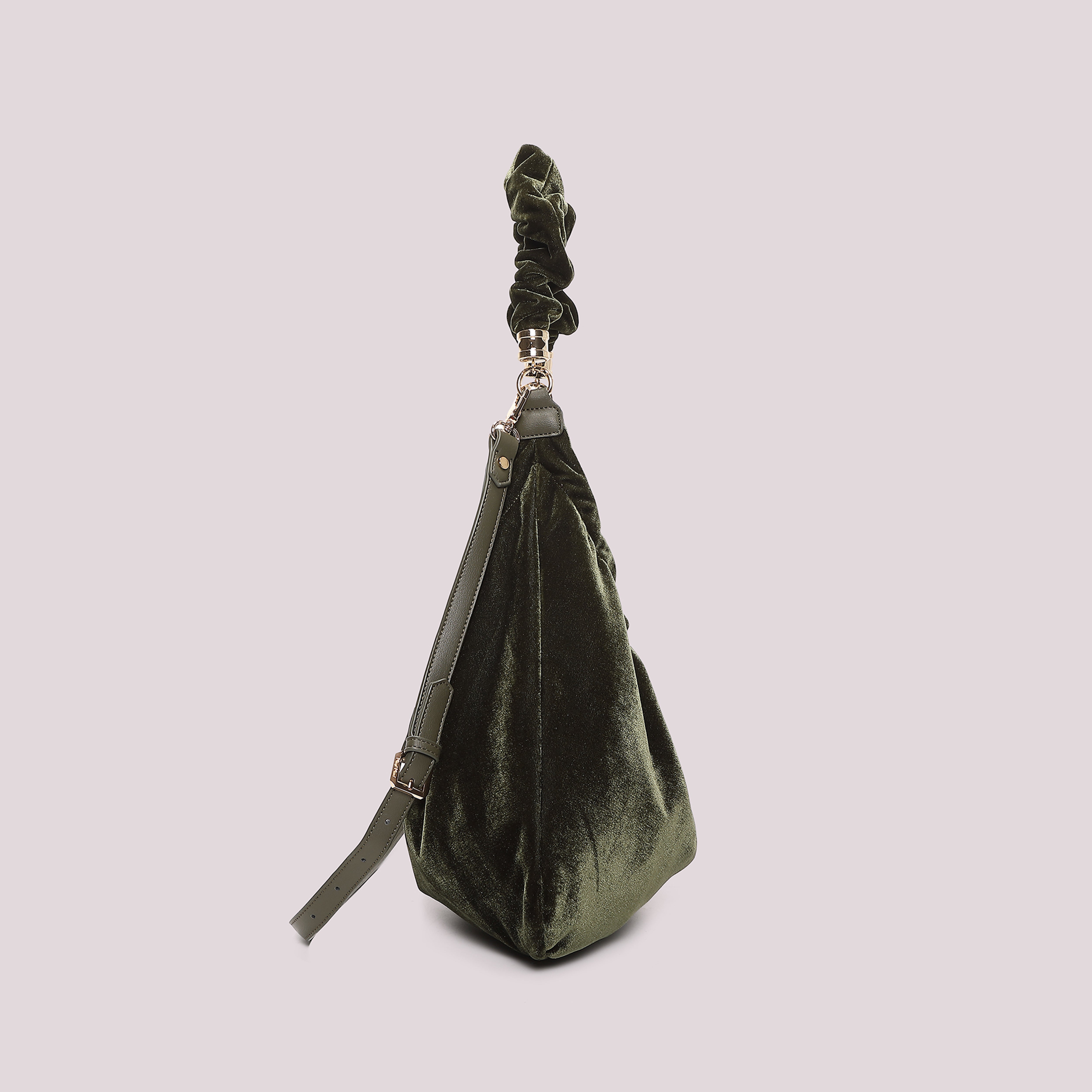 Mimi Mua Borsa Sacca Velluto Nero 43cm Tracolla