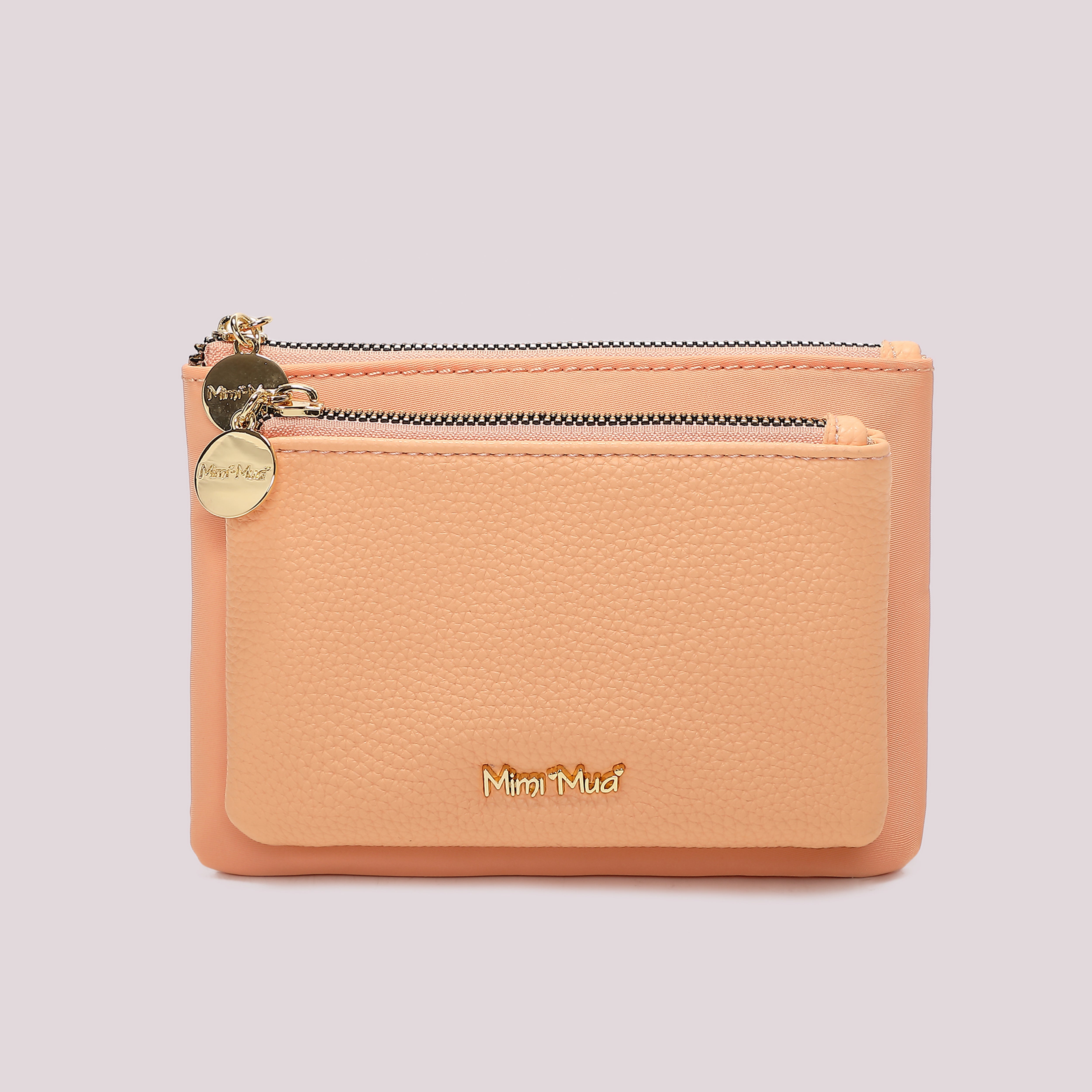 Mimi Mua Portamonete in Nylon e PU pochette bianca 17 cm