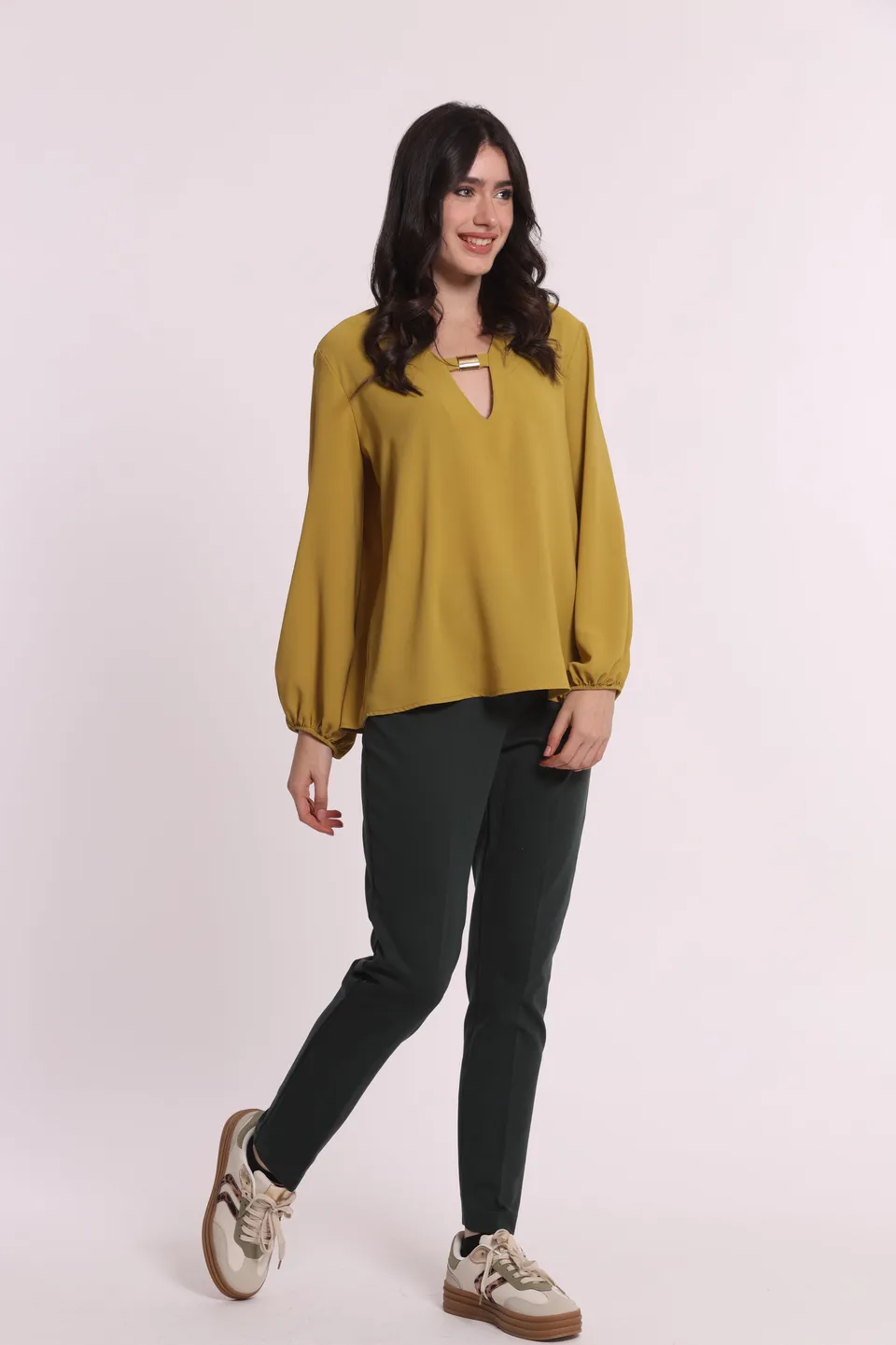 Mimi Mua Pantalone a Sigaretta in Punto Milano nero elasticizzato
