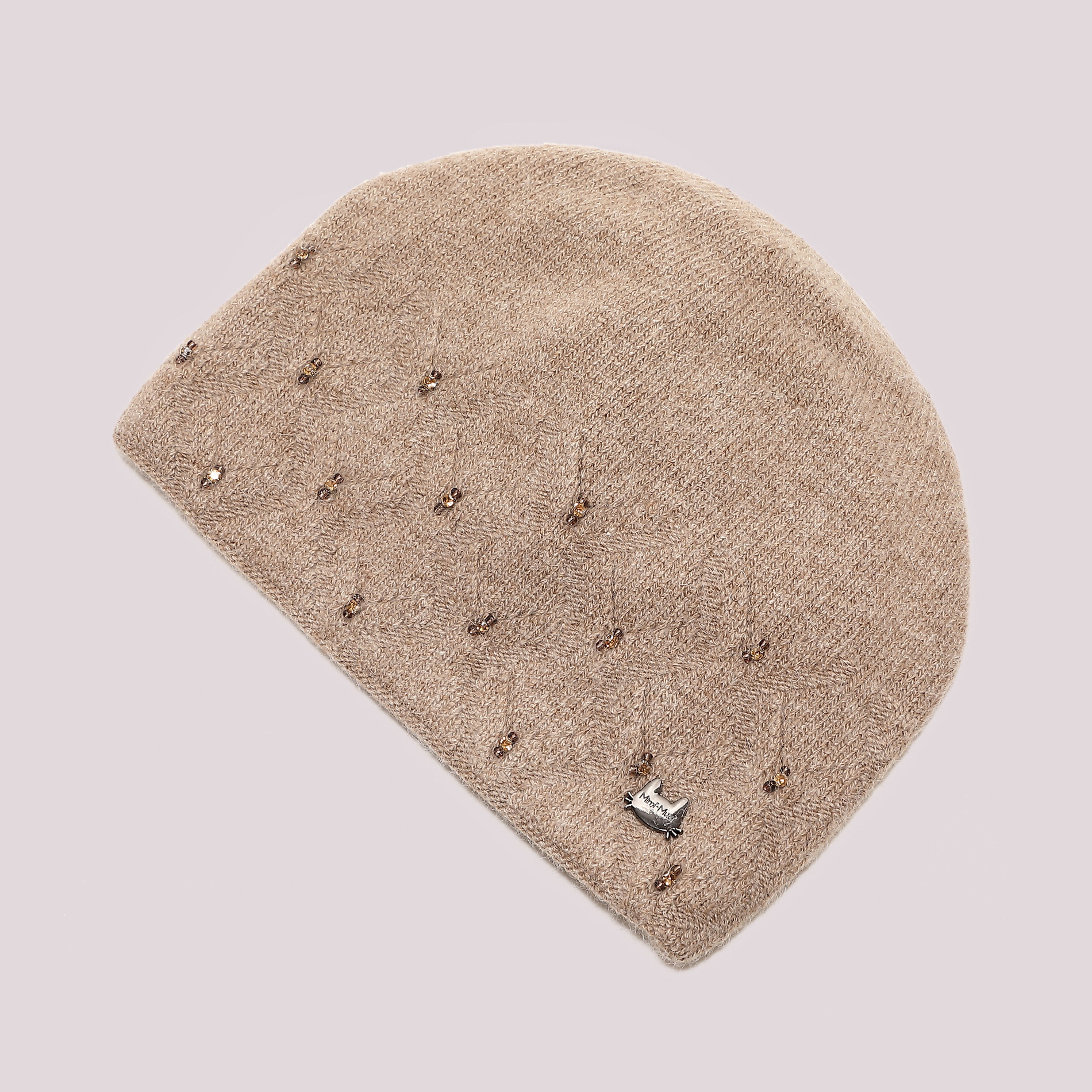 Mimi Mua Berretto Borchiette Strass Bianco cappello