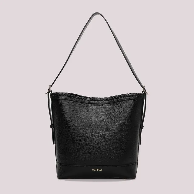 Mimi Mua Borsa Secchiello Bordo Intrecciato Nero