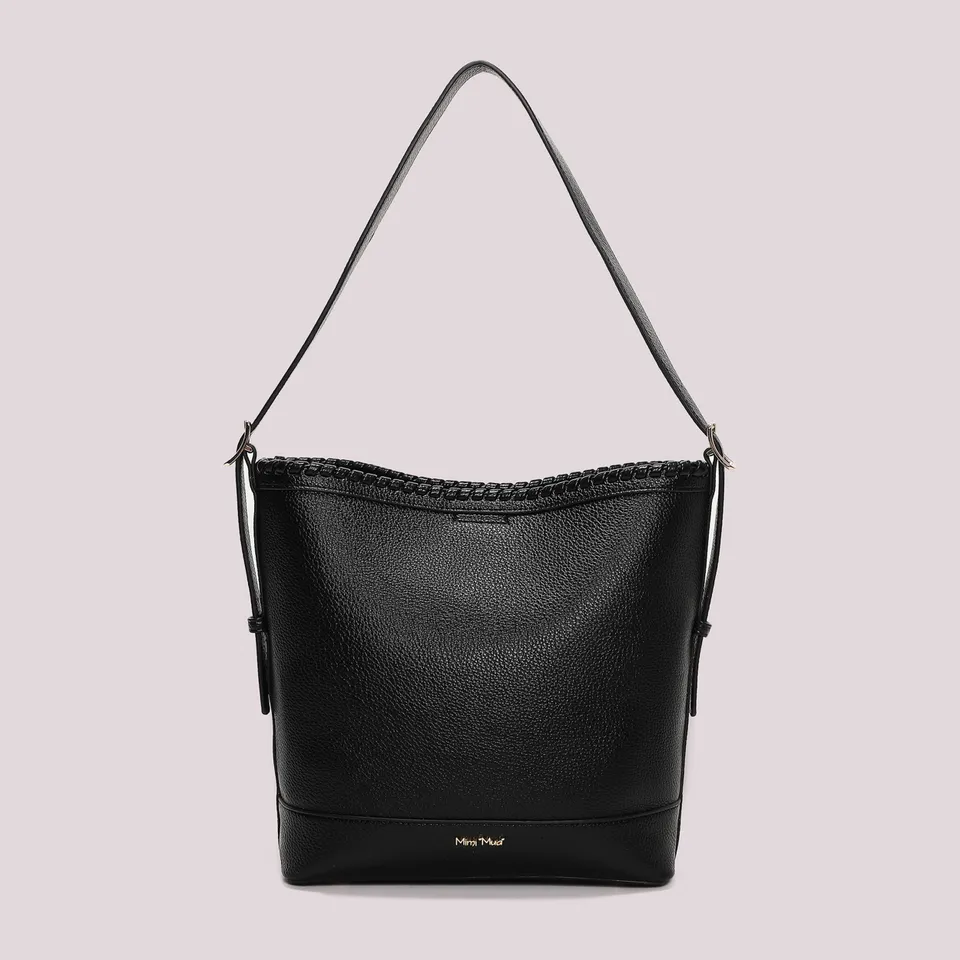 Mimi Mua Borsa Secchiello Bordo Intrecciato Nero