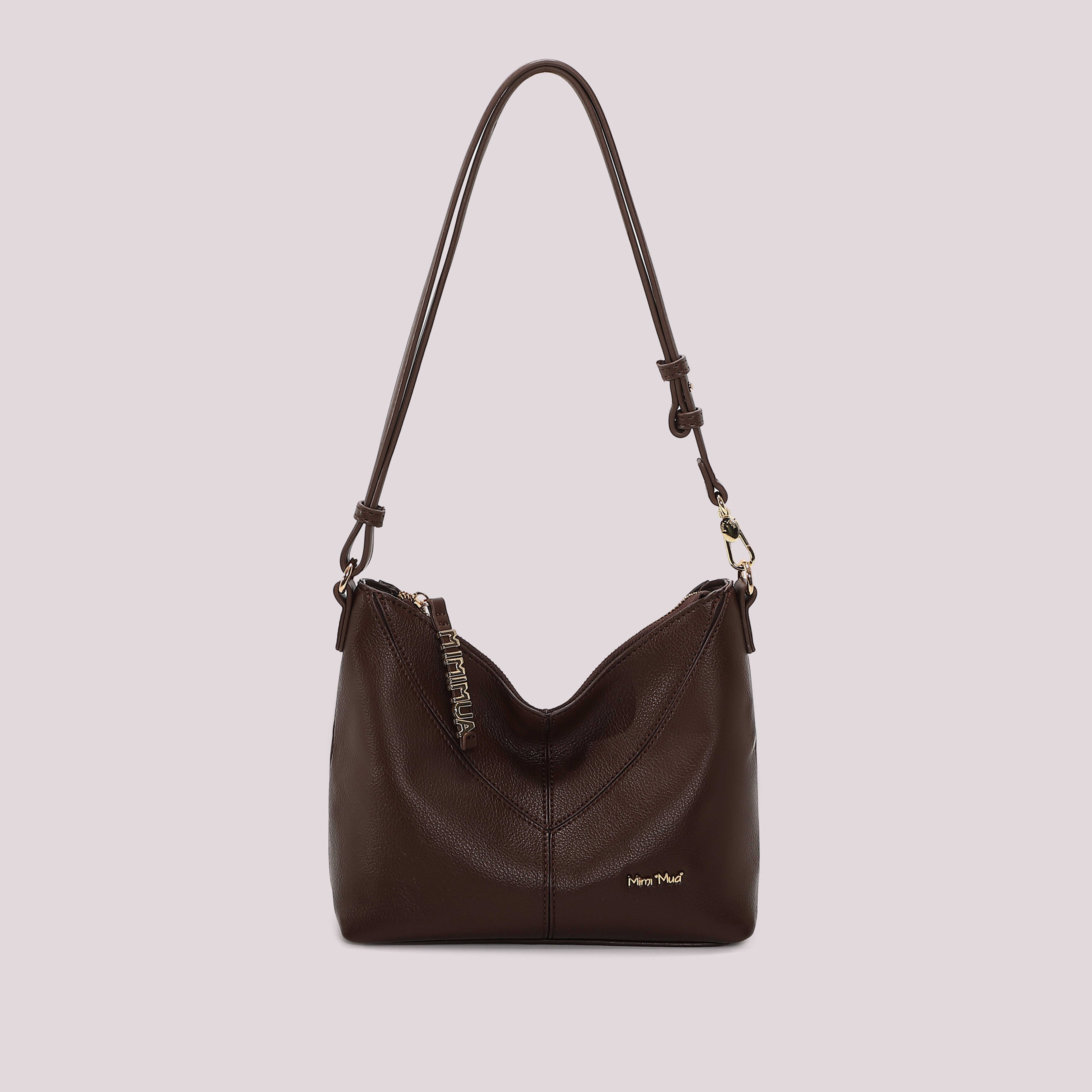 Mimi Mua borsa tracolla lettere zip tracolla nera 22 cm