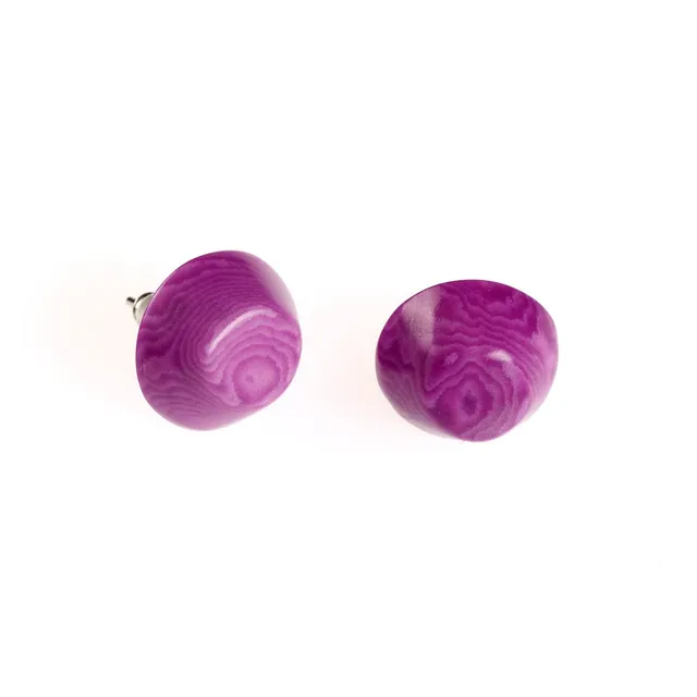 On Earth Bosco orecchini viola tagua 1,5 cm