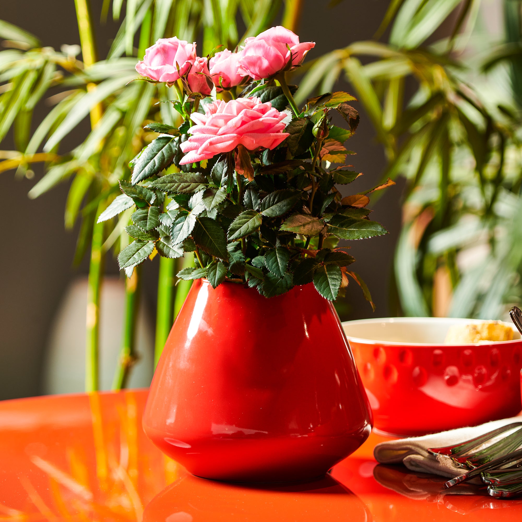On Earth Soft vaso ceramica rosso 16,7 cm