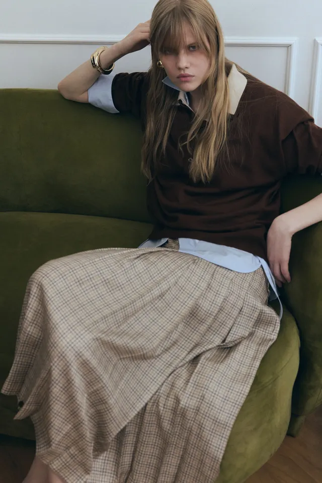 Semicouture Jillie Y6WS25 gonna check crusca pieghe