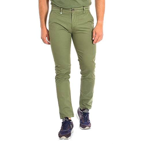 La Martina TMT002-TW417 pantaloni uomo verdi 44 cotone