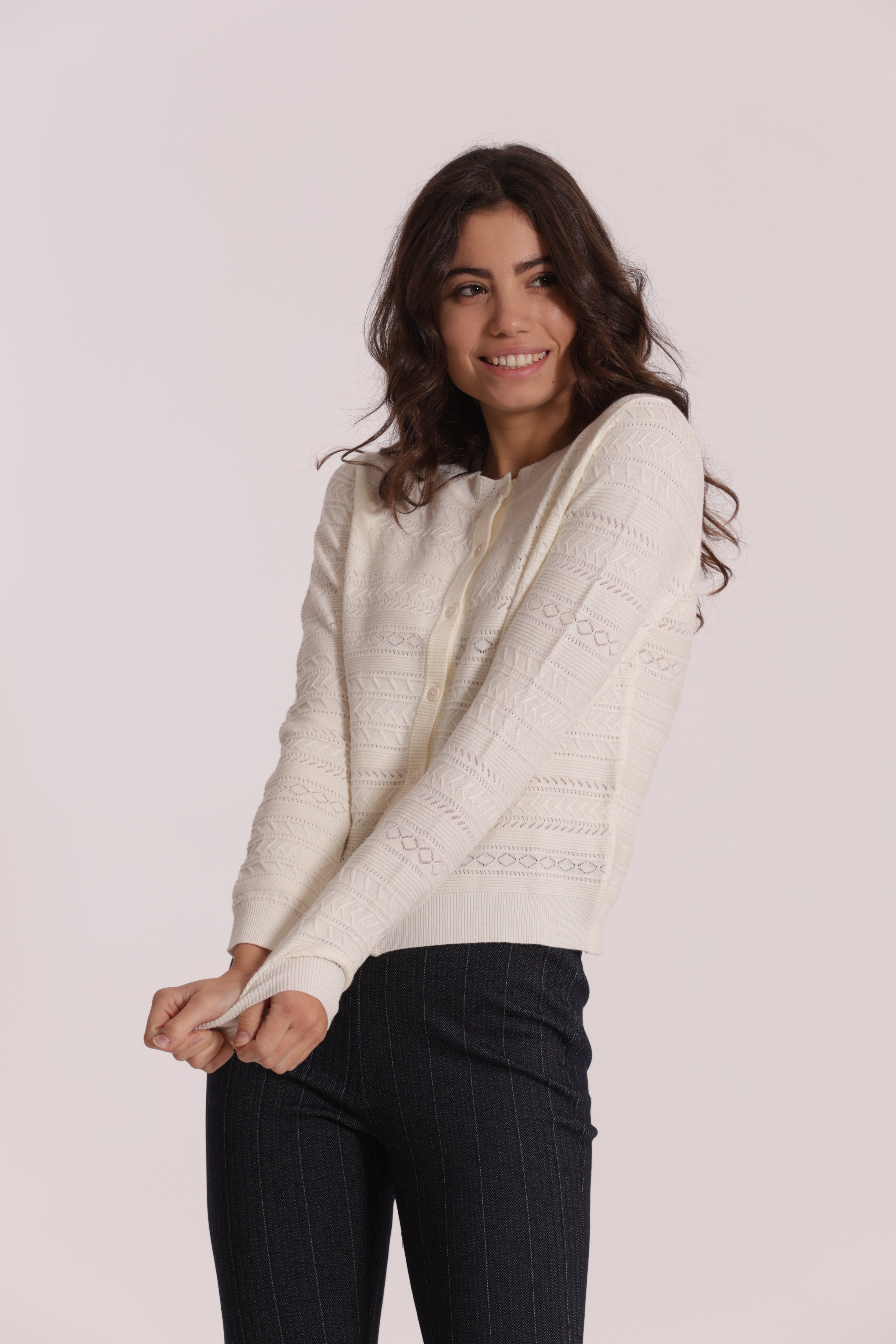 Mimi Mua Maglia Cardigan Traforato cardigan nero