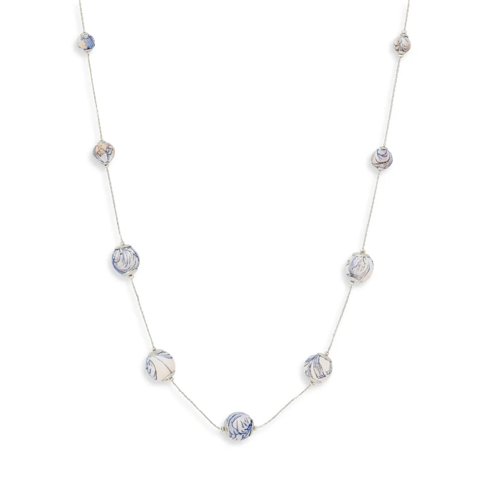 On Earth Blossom collana vetro bianca 72 cm