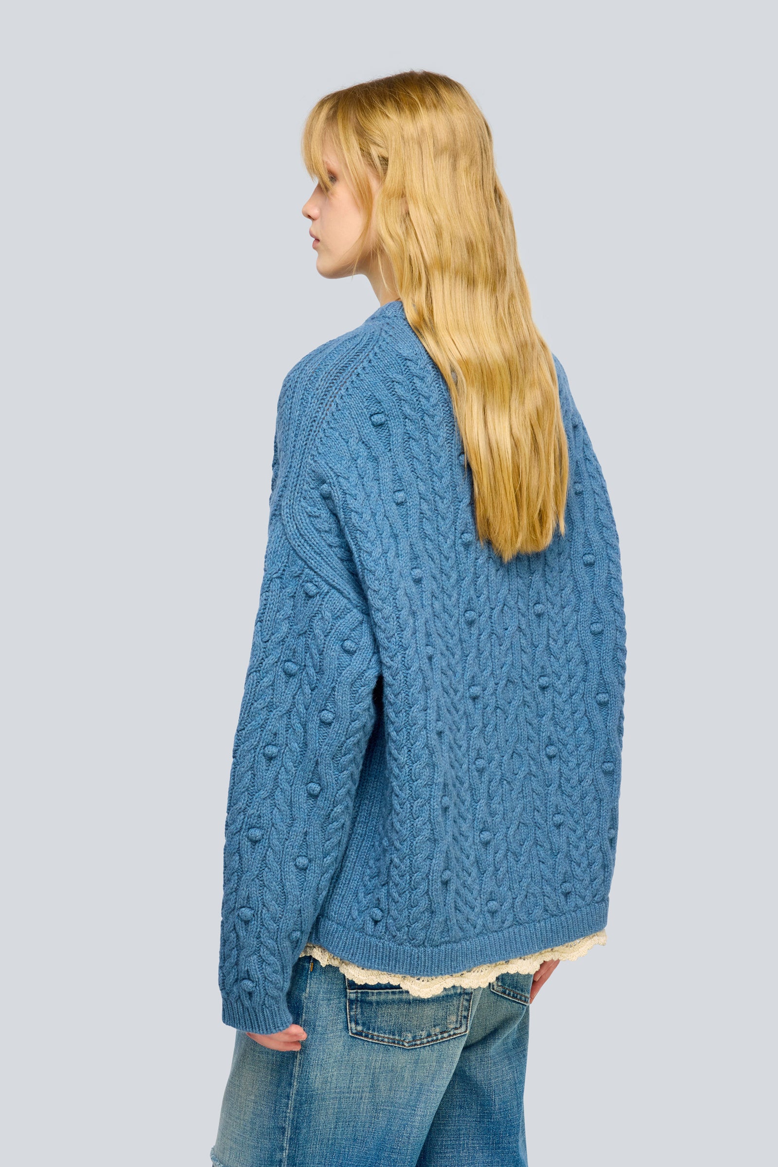Semicouture Blondie Y6WG51 maglia avio lana merinos trecce