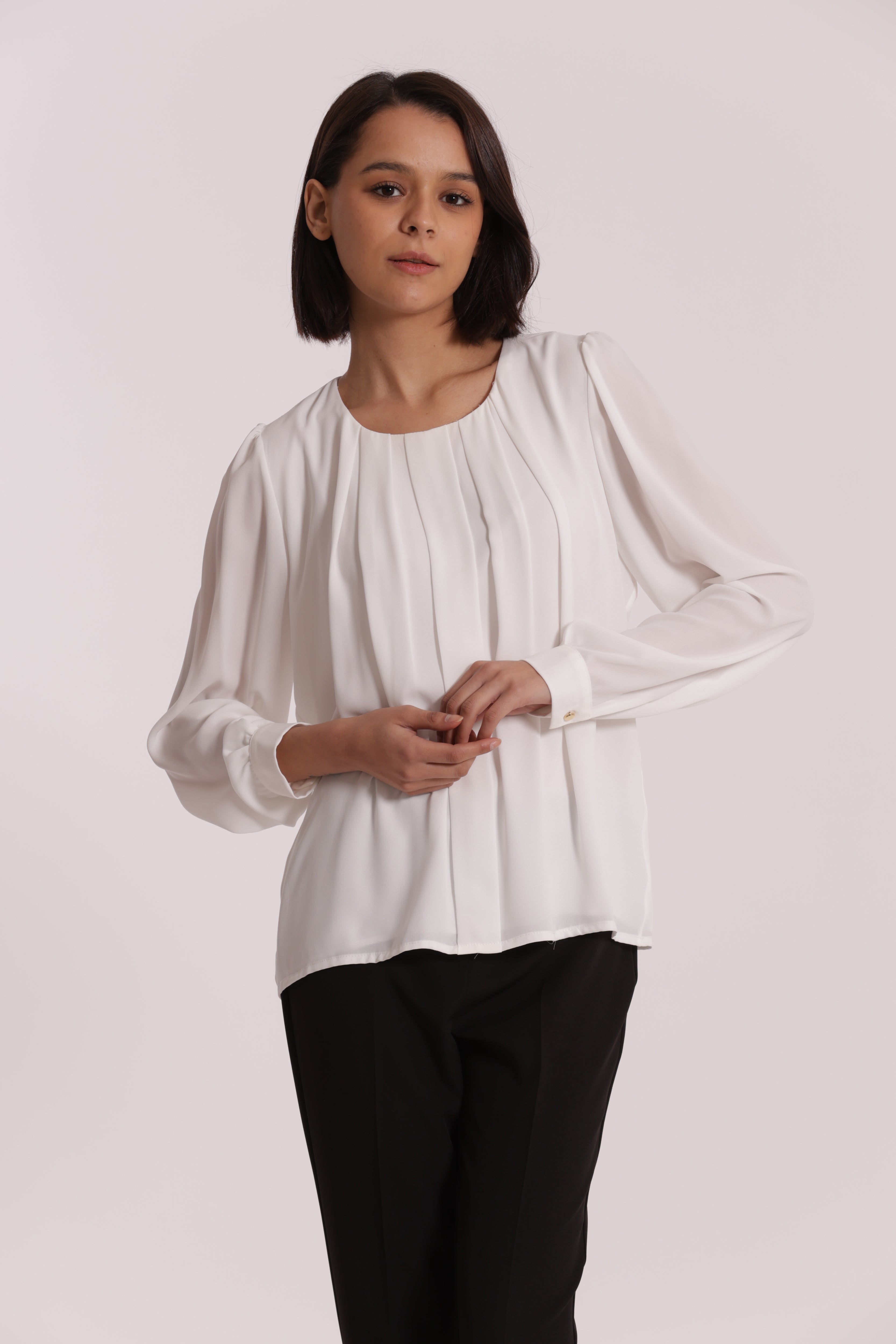 Mimi Mua Blusa con Pieghe camicia nera poliestere