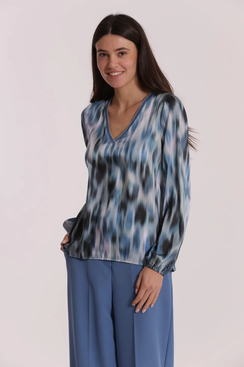 Mimi Mua Blusa Scollo V Lurex Fusion Mosto