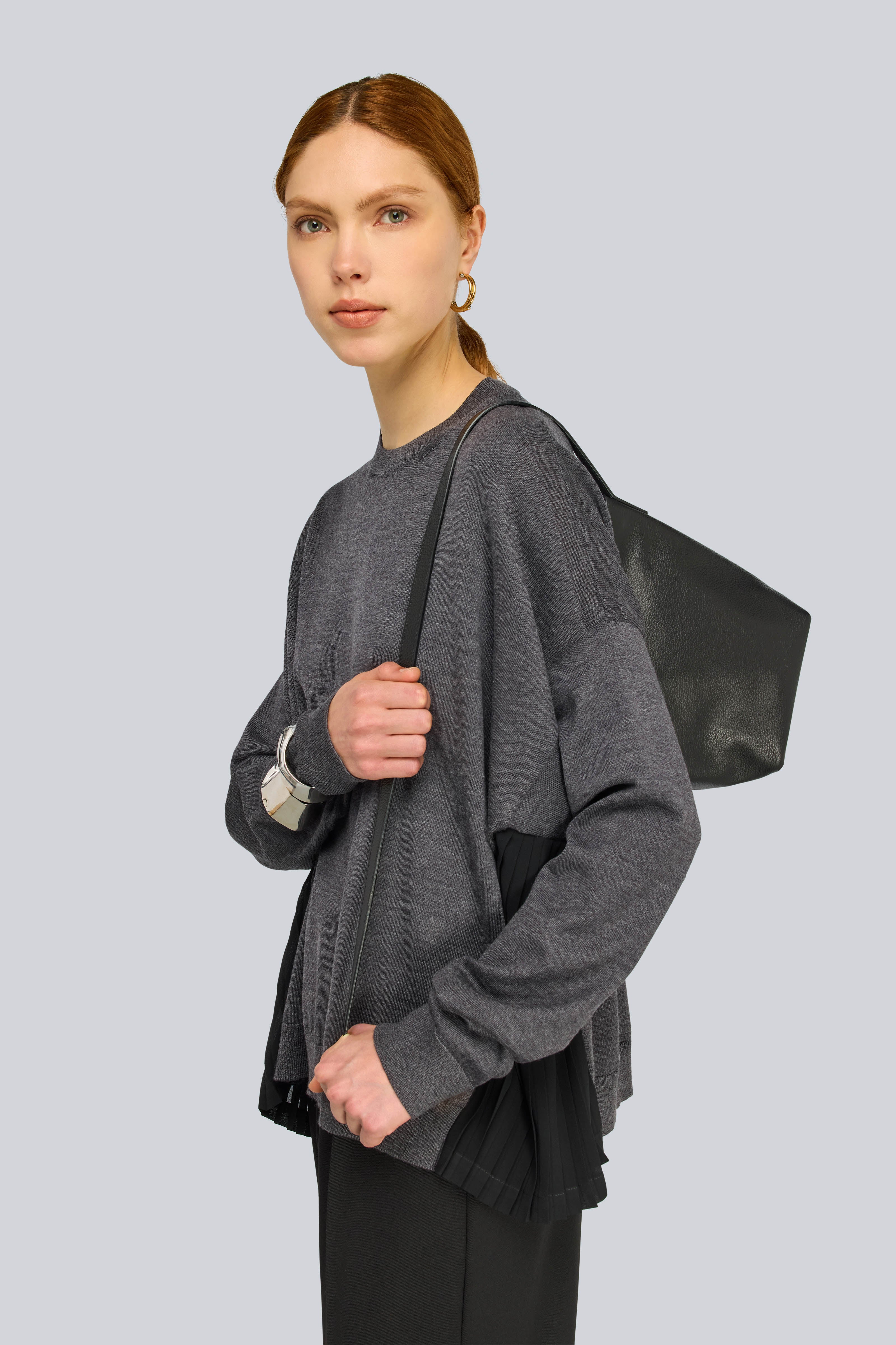 Semicouture Glory maglia lana antracite georgette