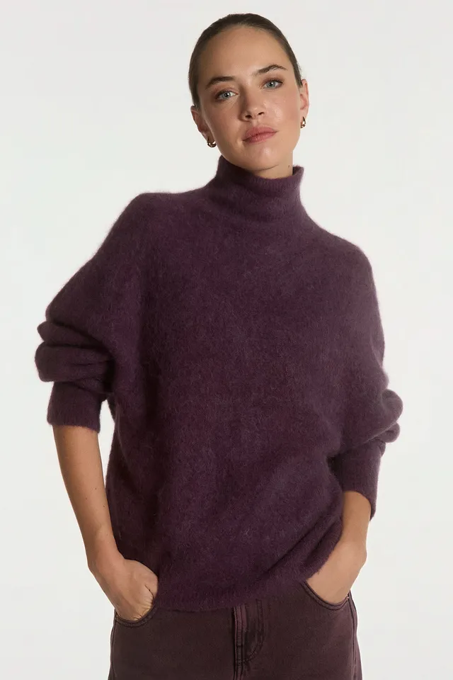 Aaiko Channa maglione viola collo alto